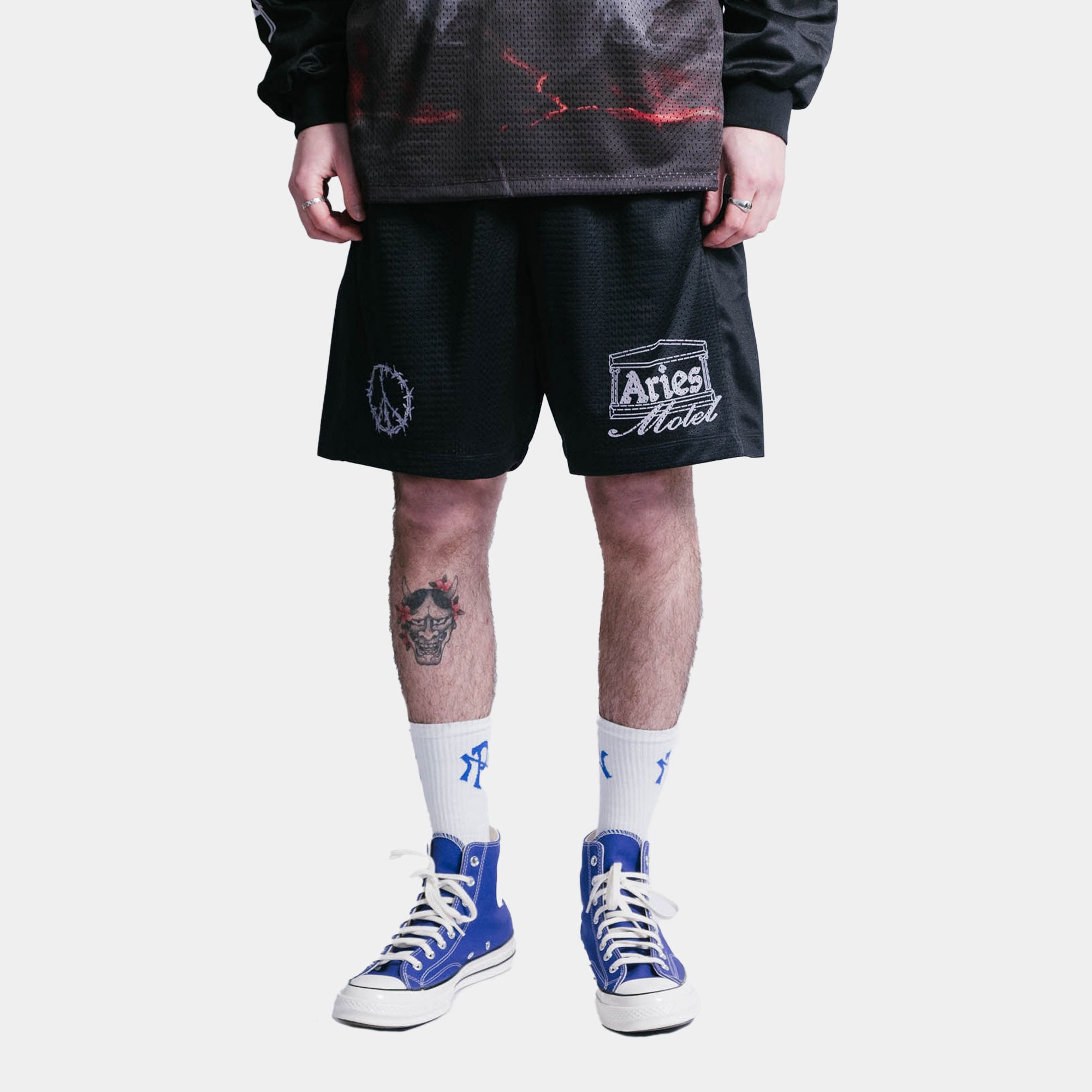 Aries Ramscape Airtex Shorts - Black