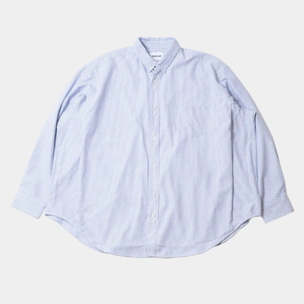 Anglan Double Button Striped Shirt - Blue