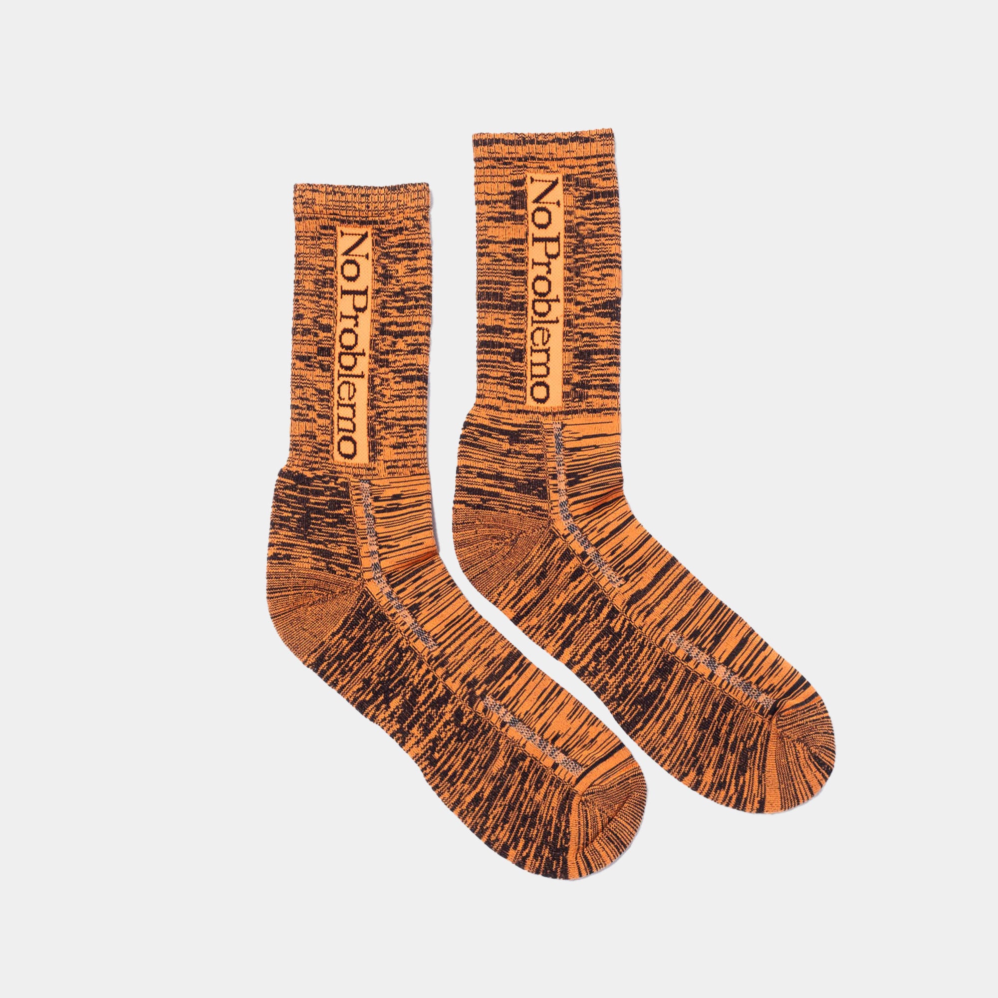 No Problemo Glitch Knit Sock - Orange