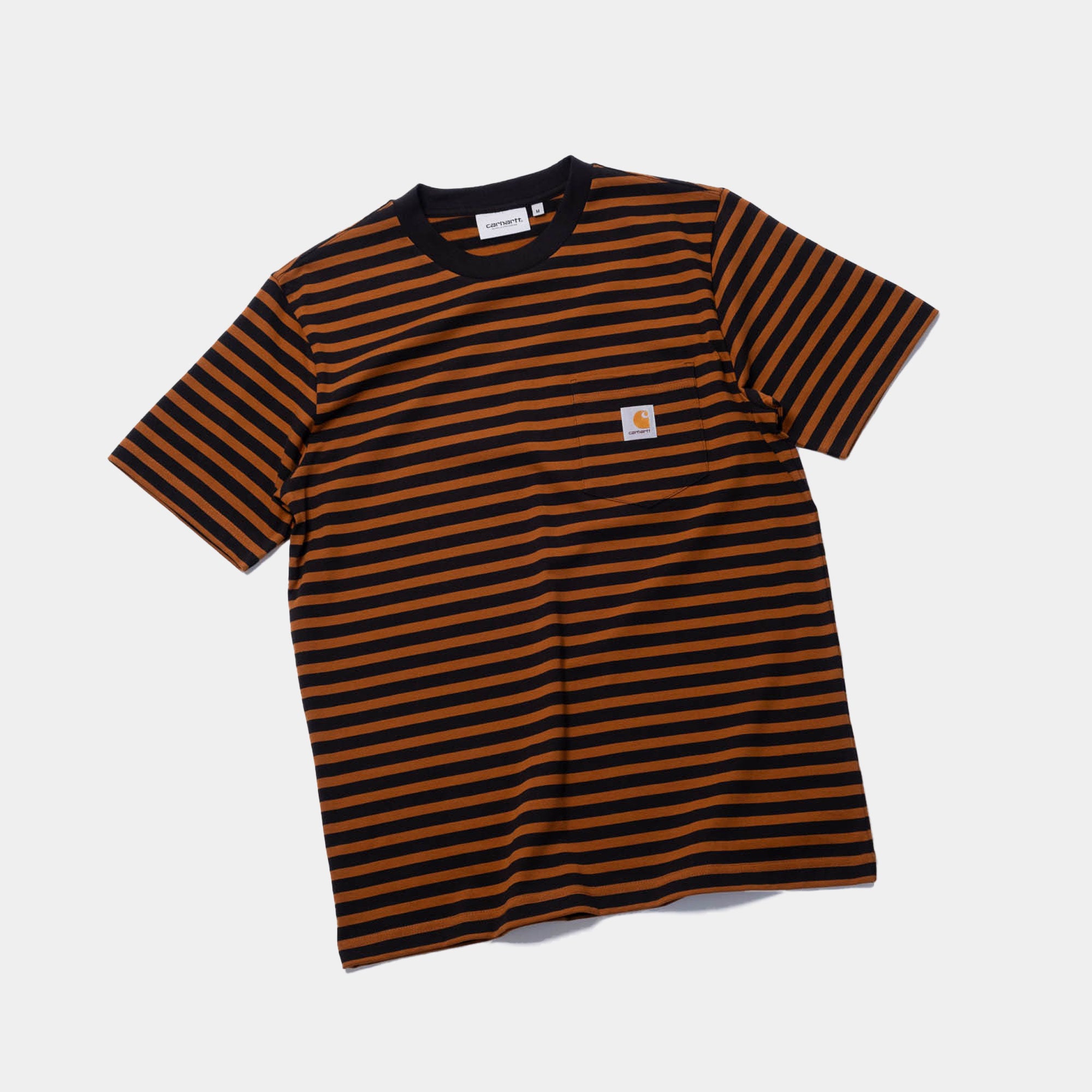 Carhartt WIP Seidler Stripe Pocket T-Shirt - Deep H Brown/Black