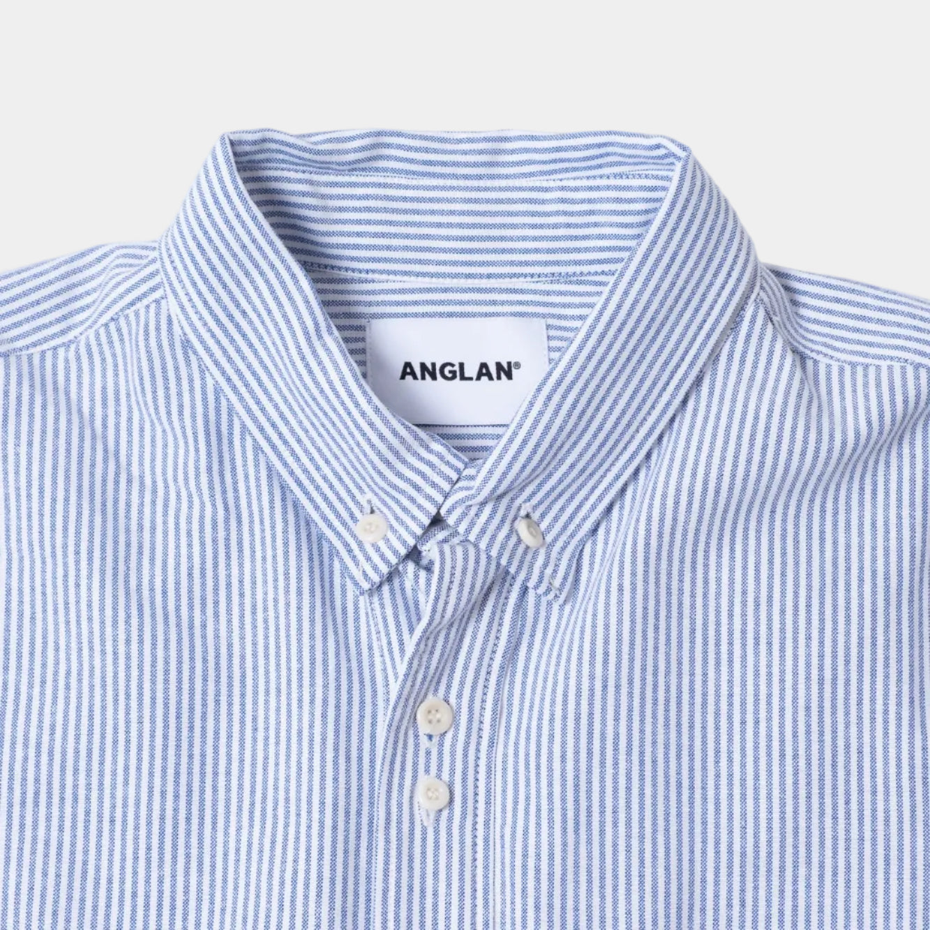 Anglan Double Button Striped Shirt - Blue