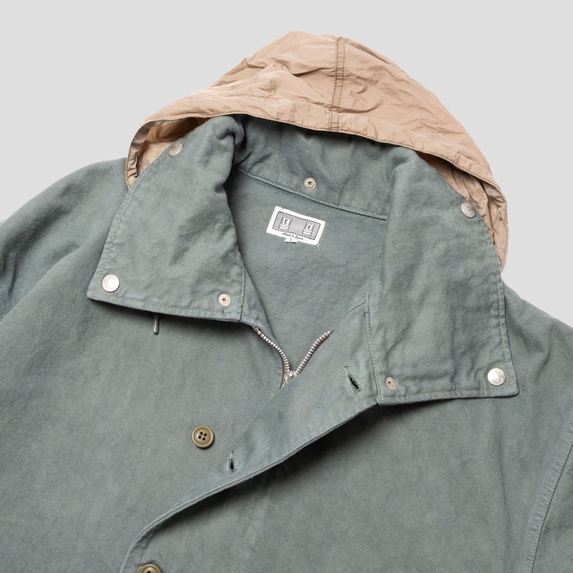 Cav Empt Overdye Fold Collar Coat - Green