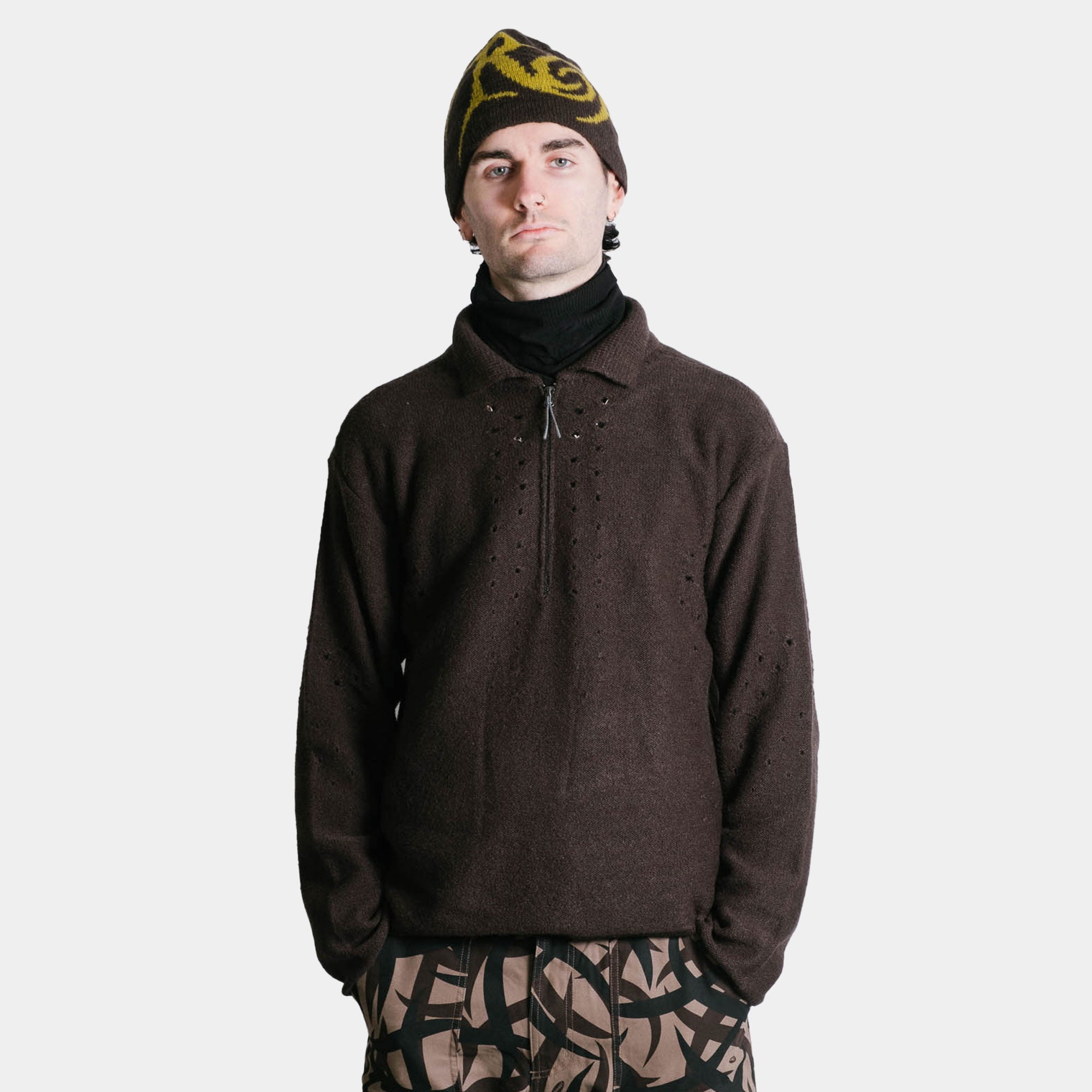 ROA Graphic Beanie - Brown/Yellow