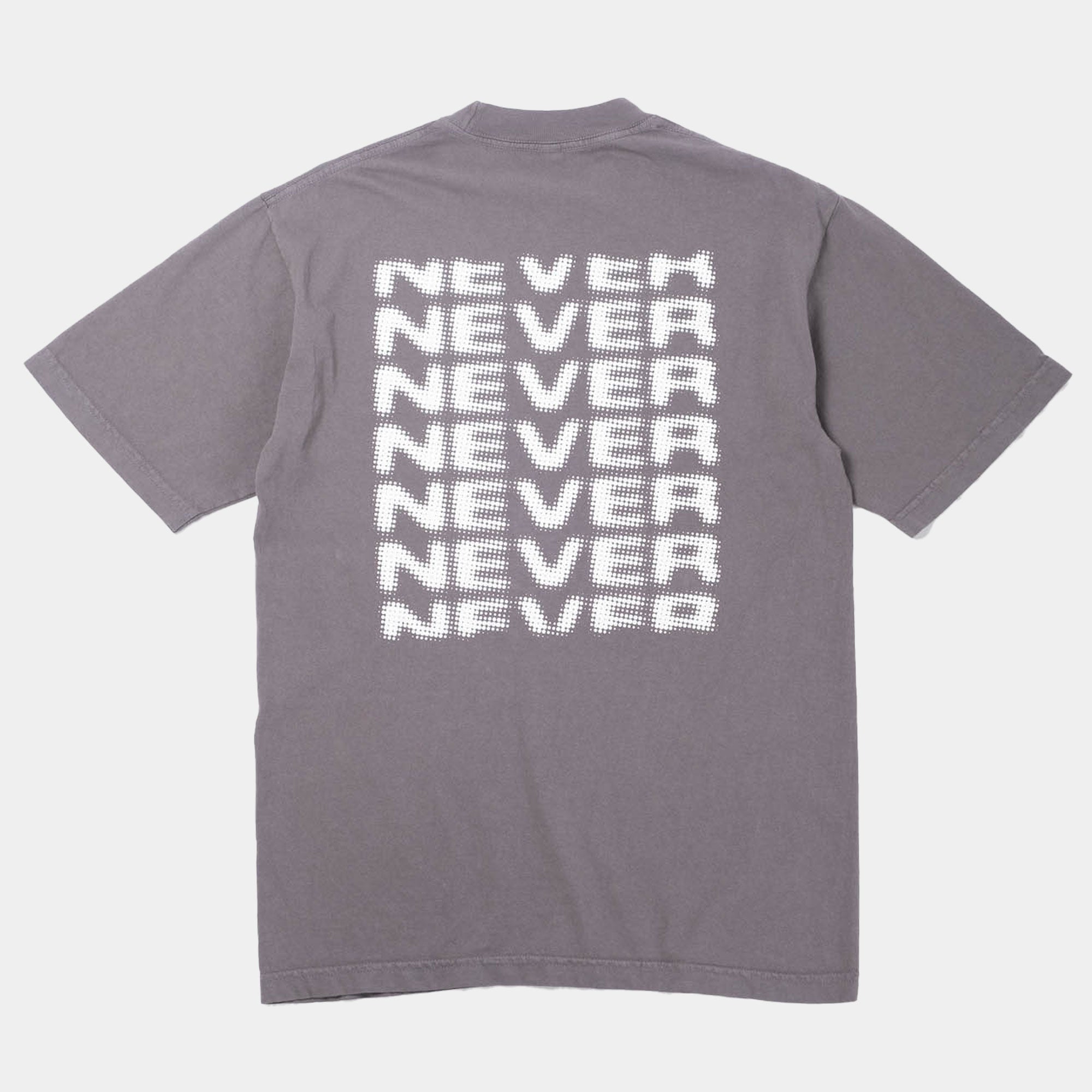 Never Never Halftone Stack Tee - Smoke Grey