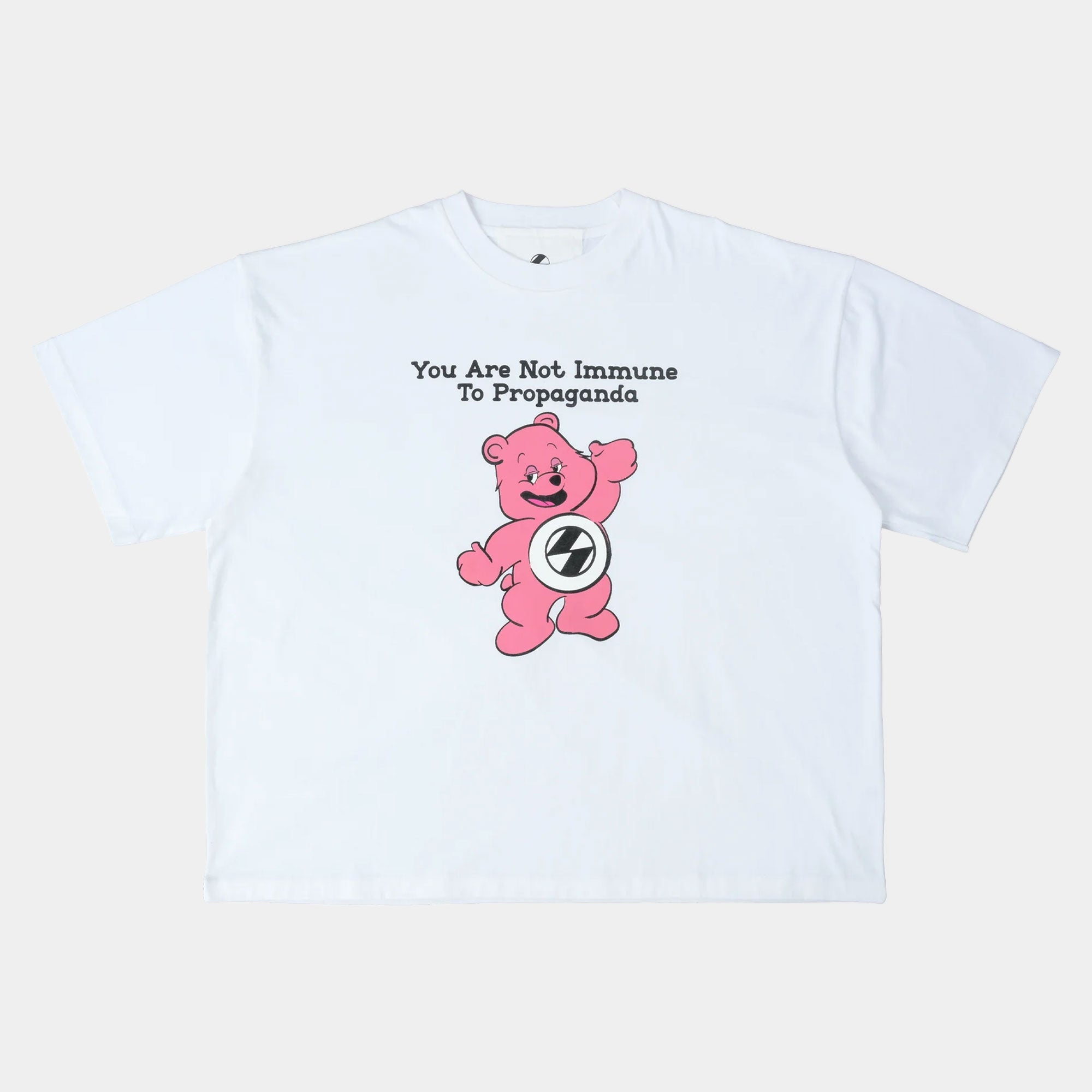 The Salvages Real Lies Propaganda Bear OS T-Shirt - White