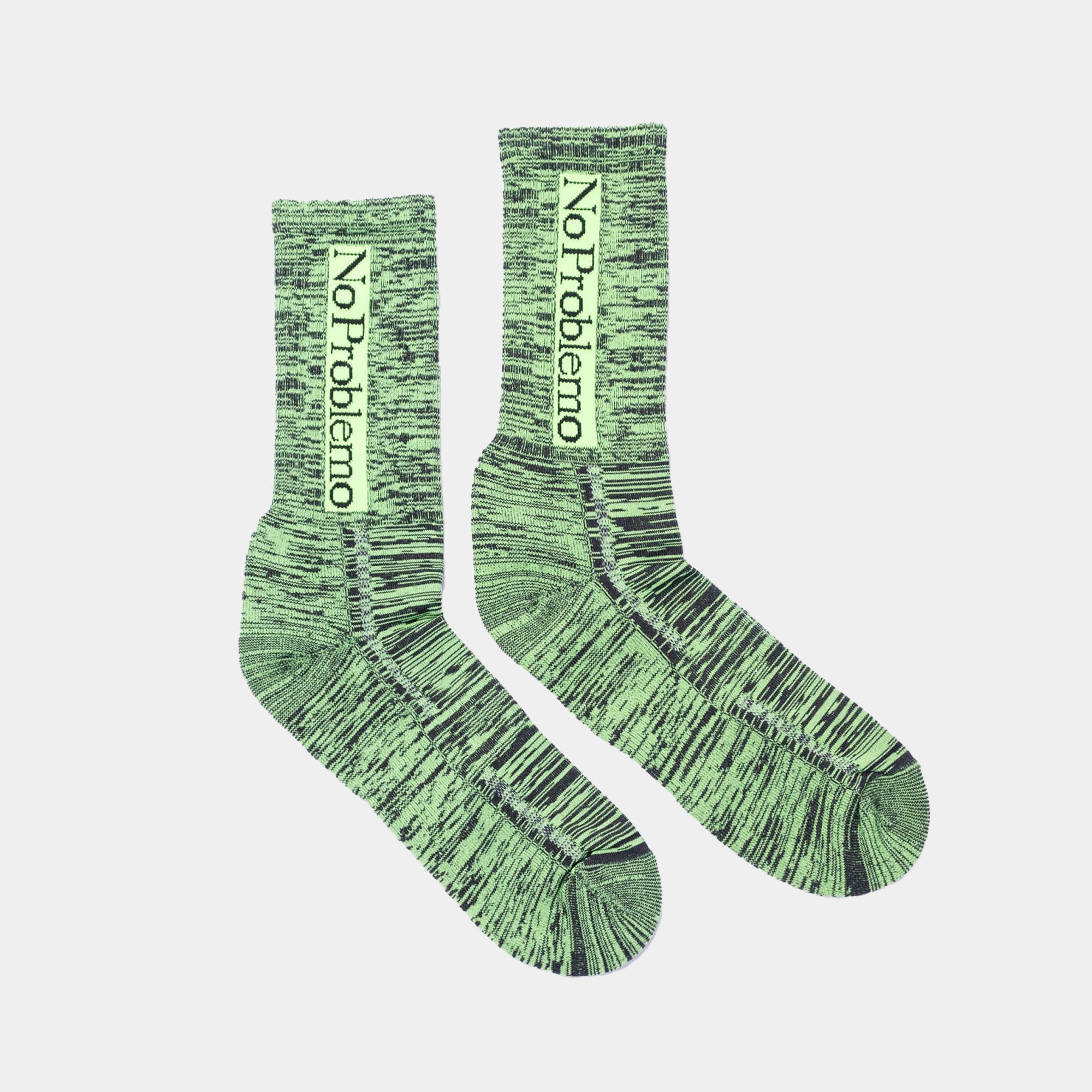 No Problemo Glitch Knit Sock - Green