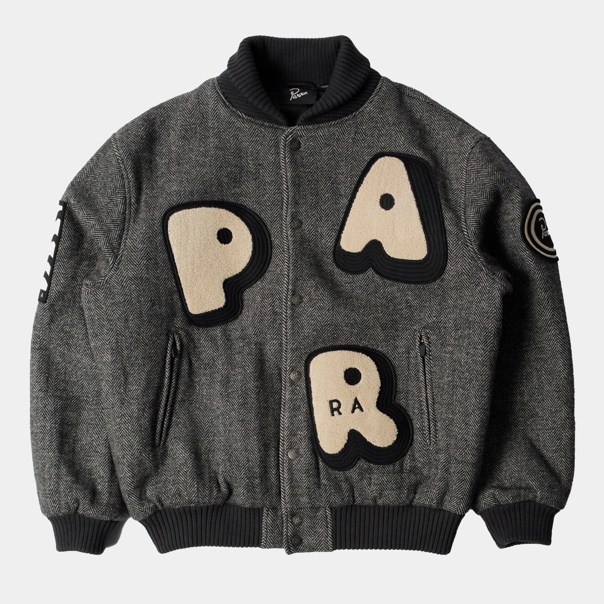 By Parra Rounded PAR Varsity Jacket - Dark Grey