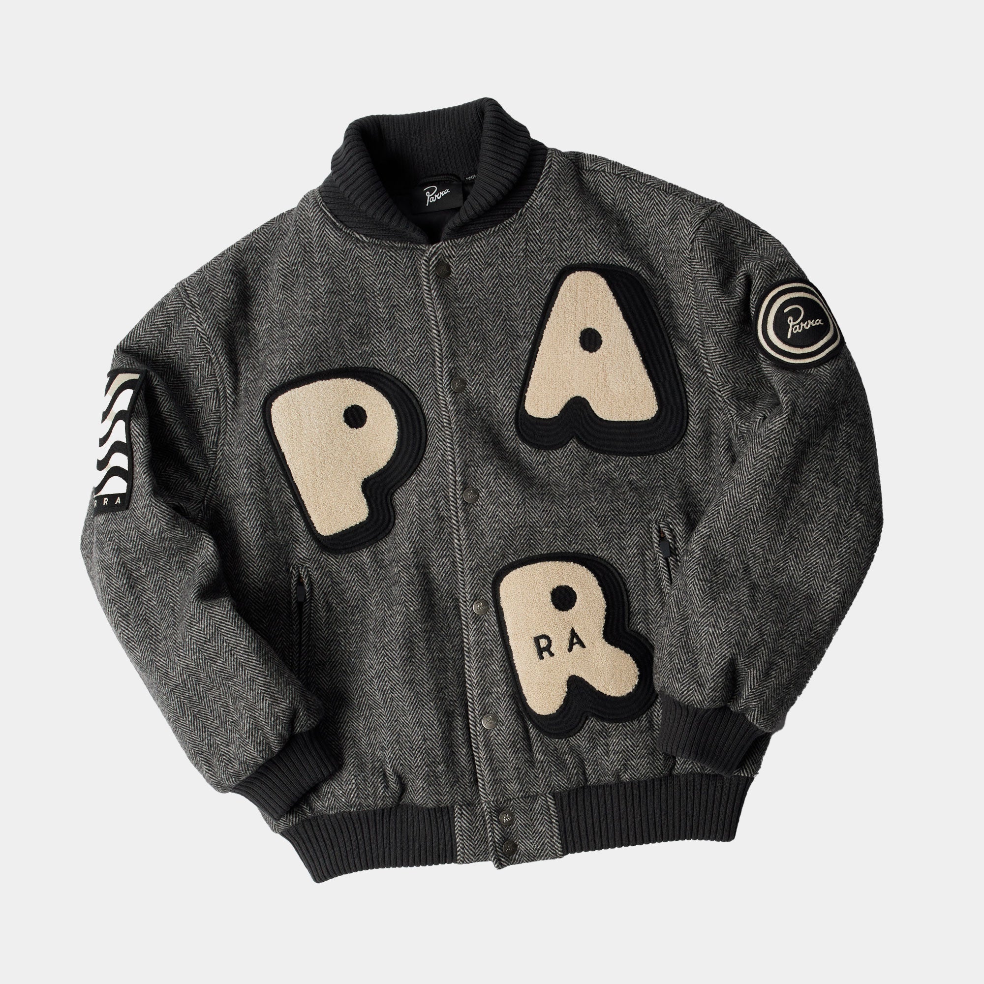 By Parra Rounded PAR Varsity Jacket - Dark Grey