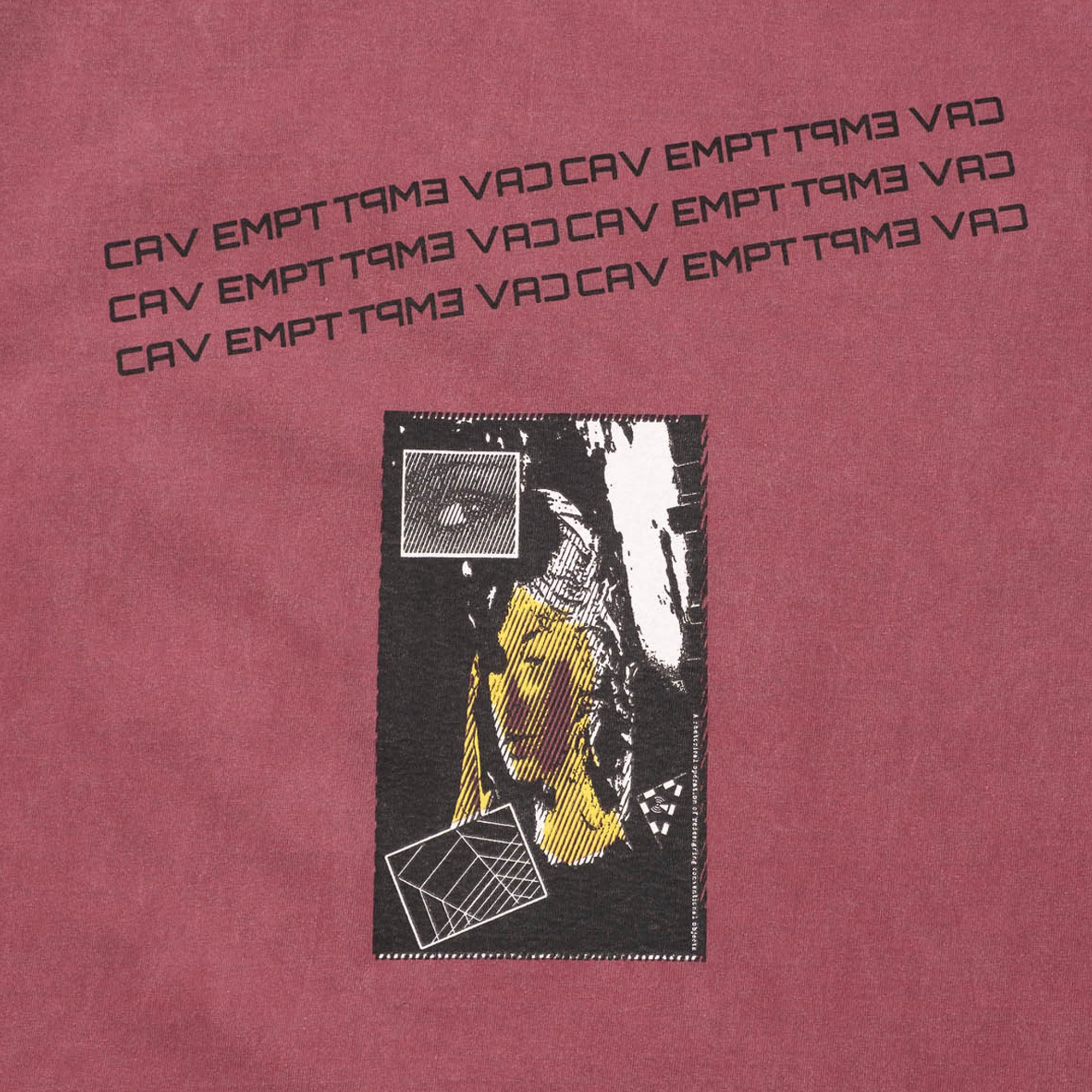 Cav Empt Overdye Rhetorical Operations T-Shirt - Burgundy
