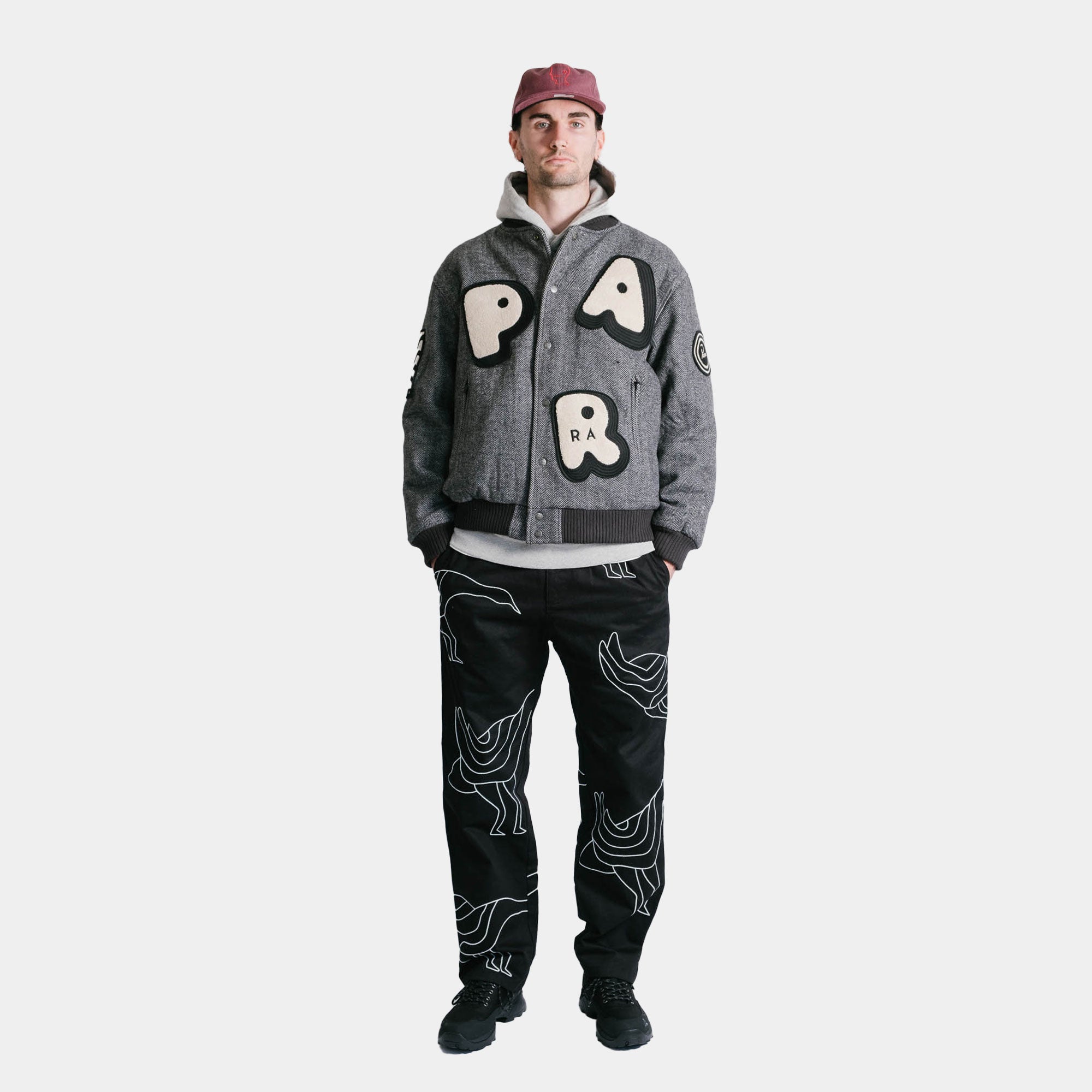 By Parra Stitched Up Duck Pants - Black/White