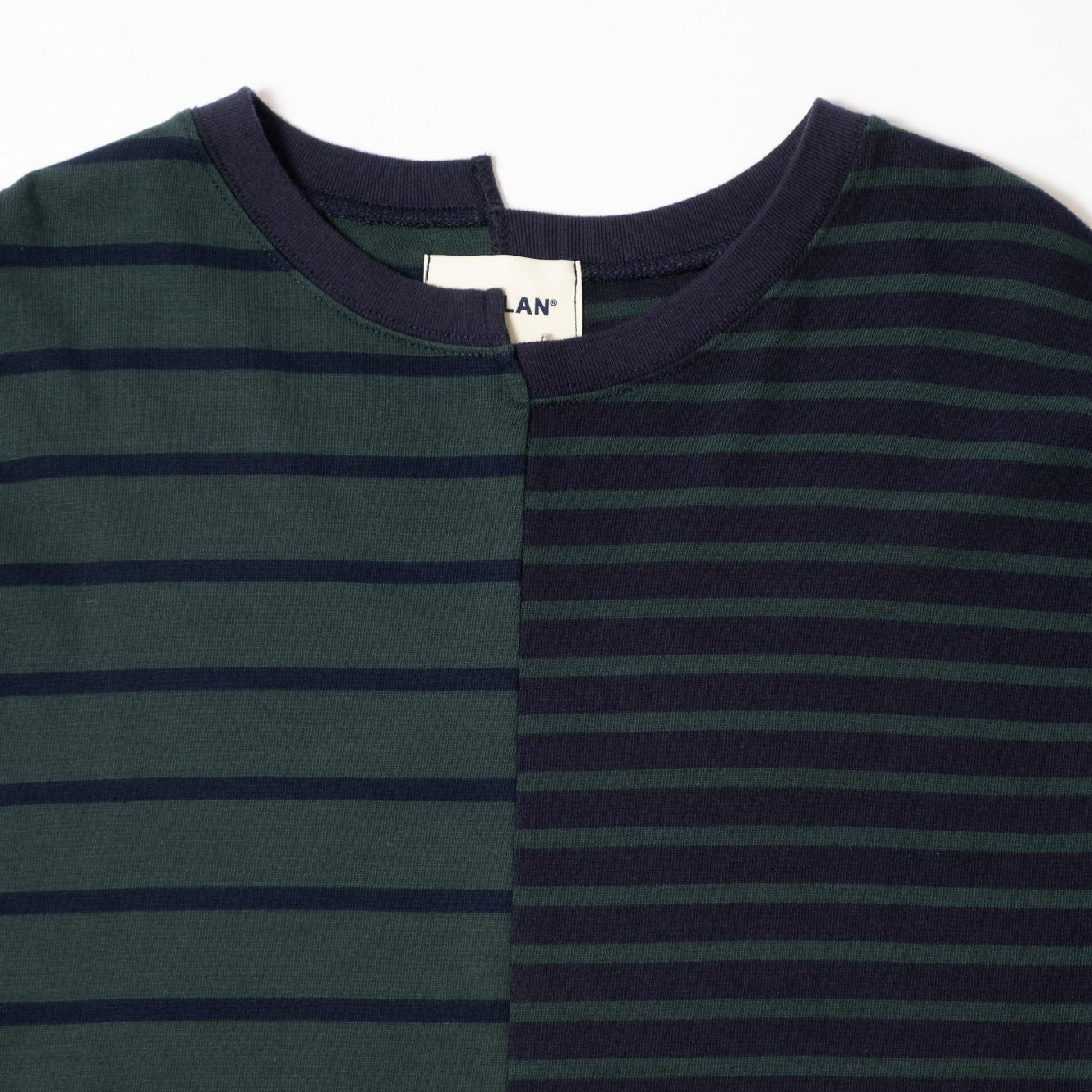 Anglan Unbalanced Stripe Long Sleeve - Green/Navy