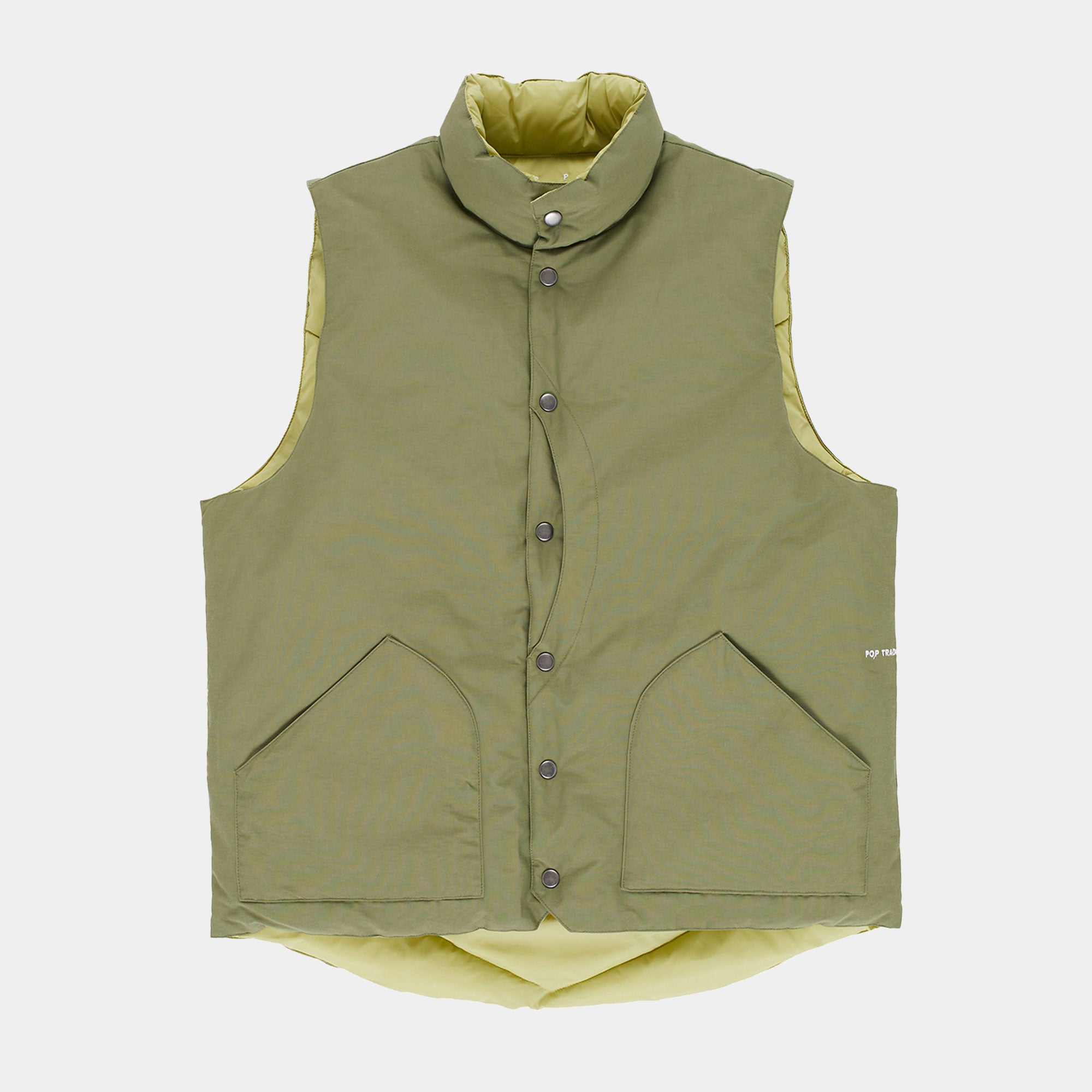 Pop Trading Company Quilted Reversible Vest - Four Leaf Clover