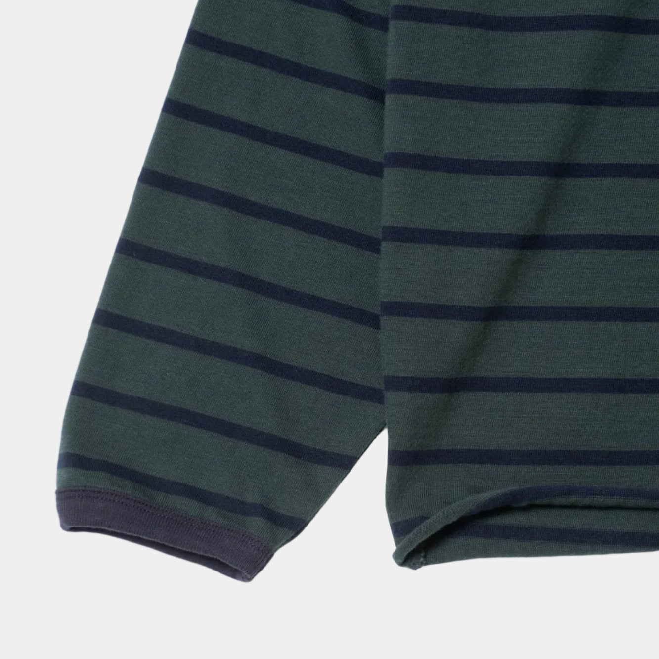 Anglan Unbalanced Stripe Long Sleeve - Green/Navy