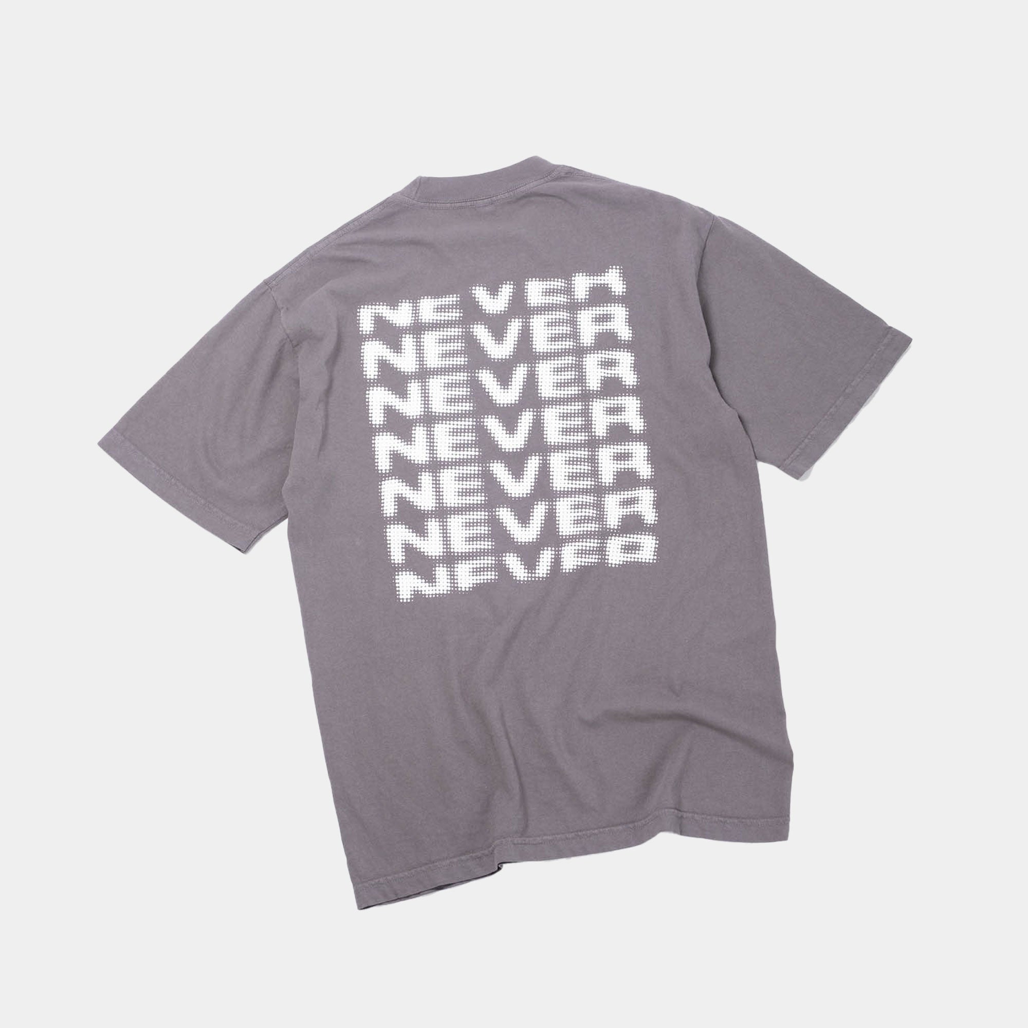 Never Never Halftone Stack Tee - Smoke Grey