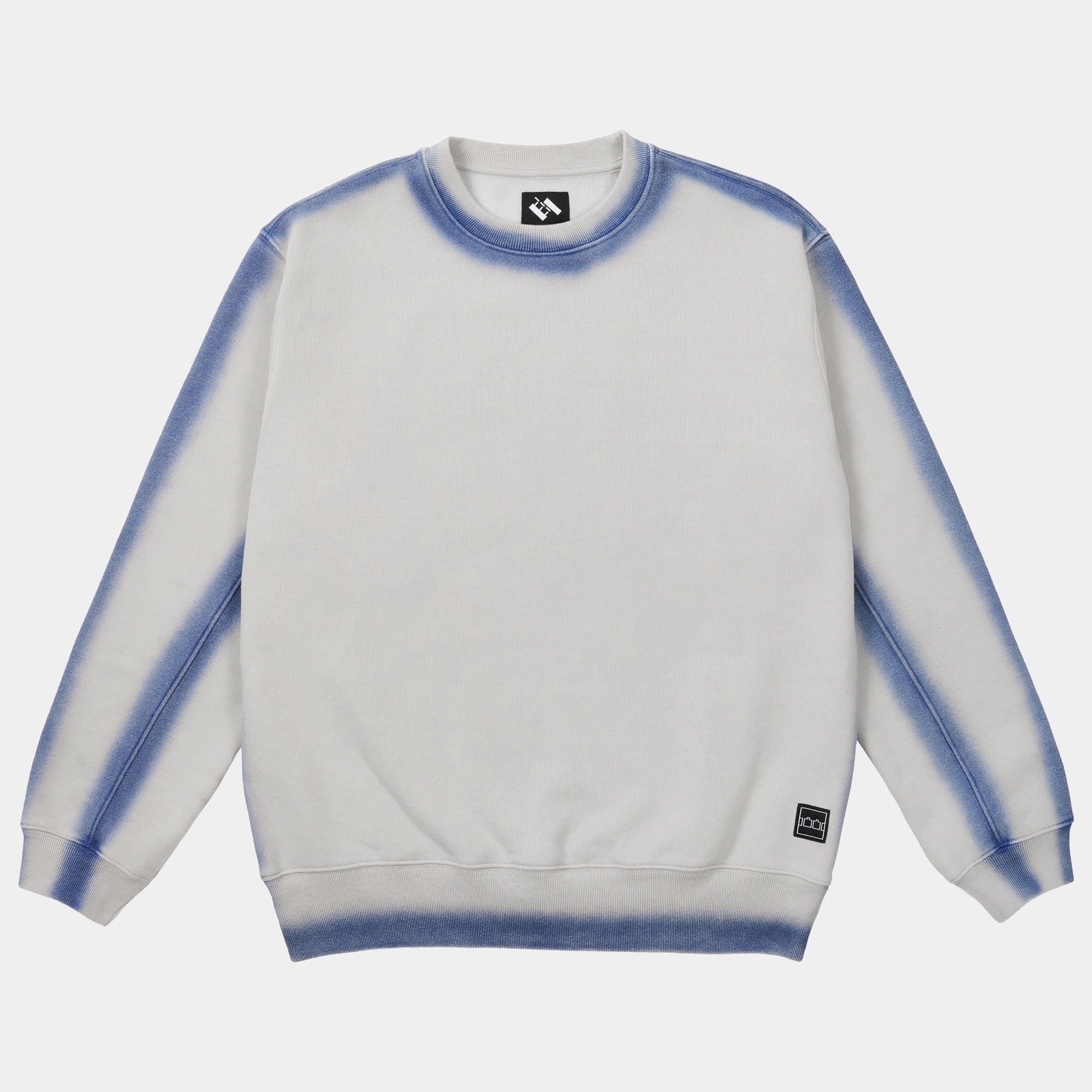 The Trilogy Tapes Overdye Crew Sweatshirt - Grey/Blue