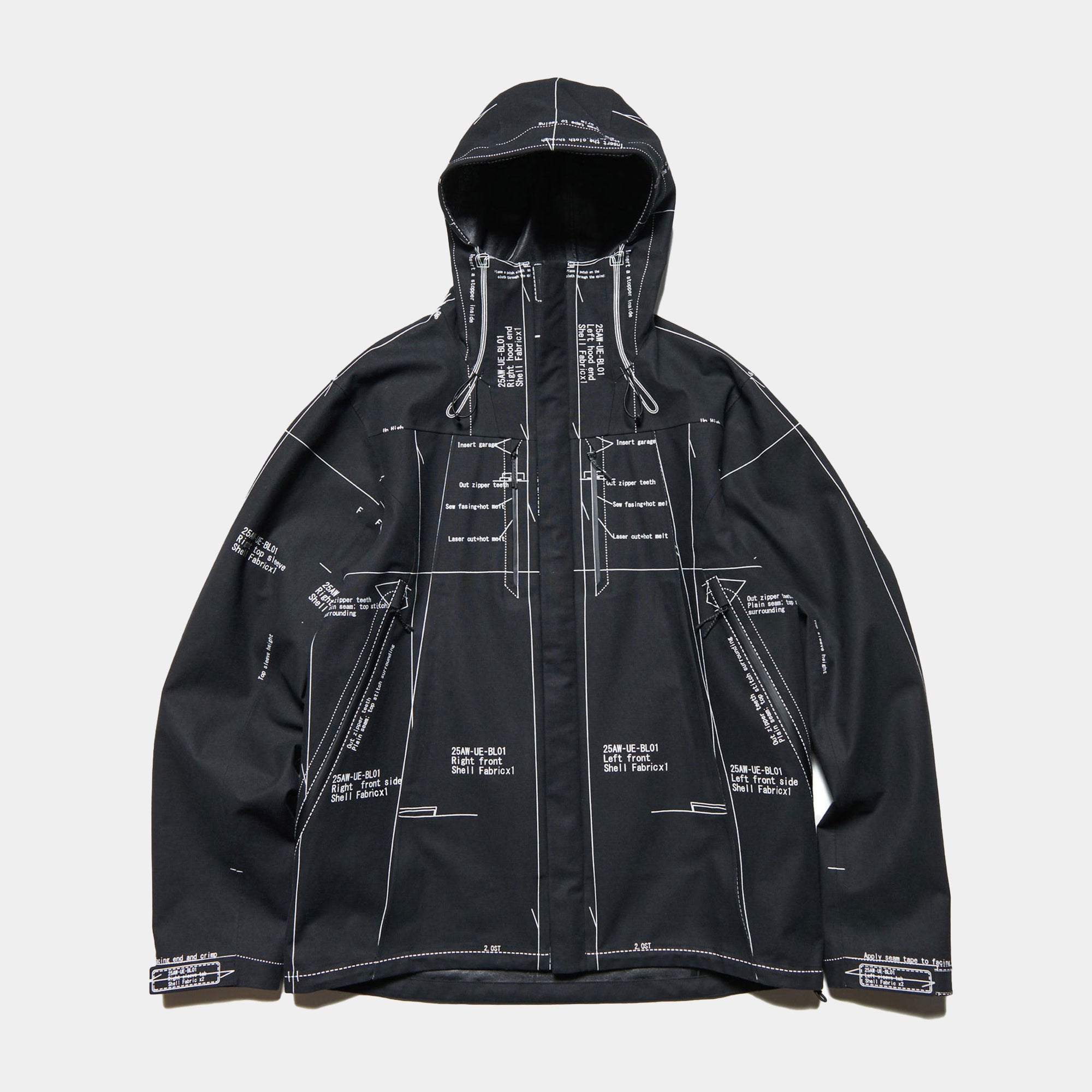 Uniform Experiment Map Out 3 Layer Mountain Parka - Black