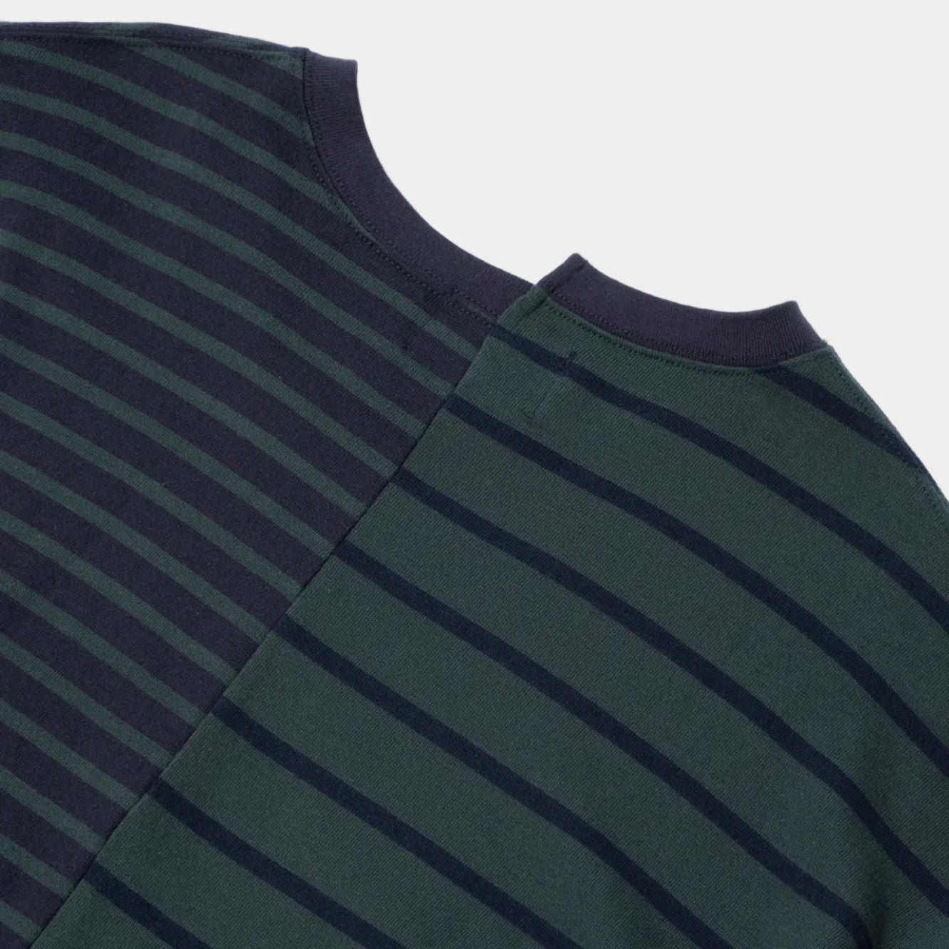 Anglan Unbalanced Stripe Long Sleeve - Green/Navy