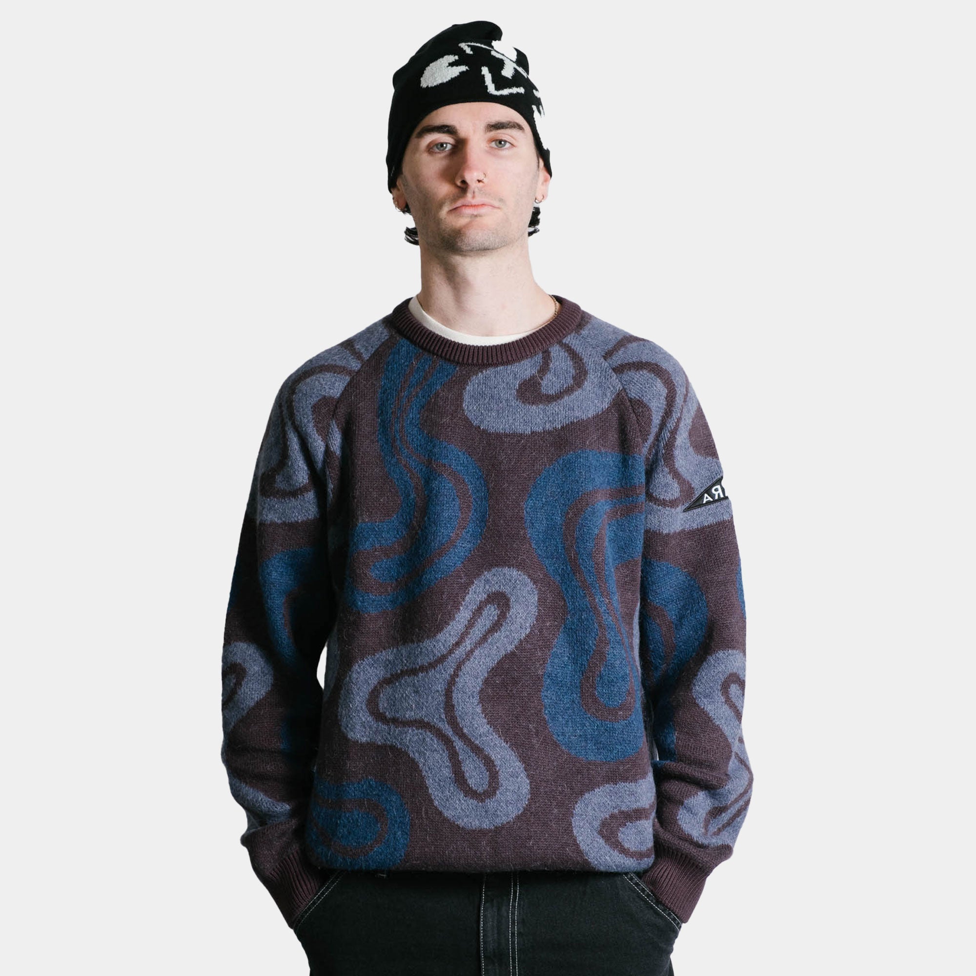 By Parra Stupid Lava Lamp Knitted Pullover - Dark Mahogany