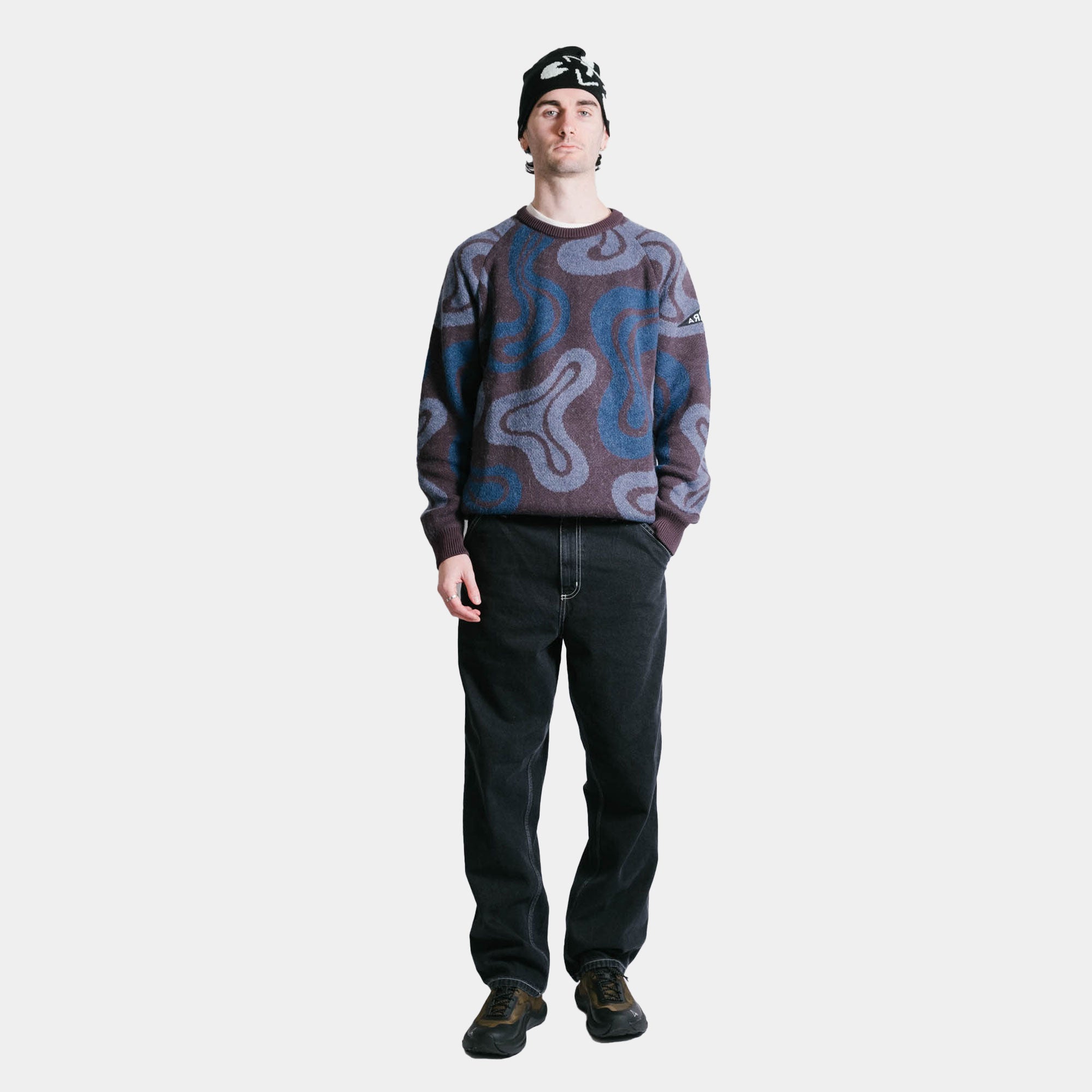 By Parra Stupid Lava Lamp Knitted Pullover - Dark Mahogany