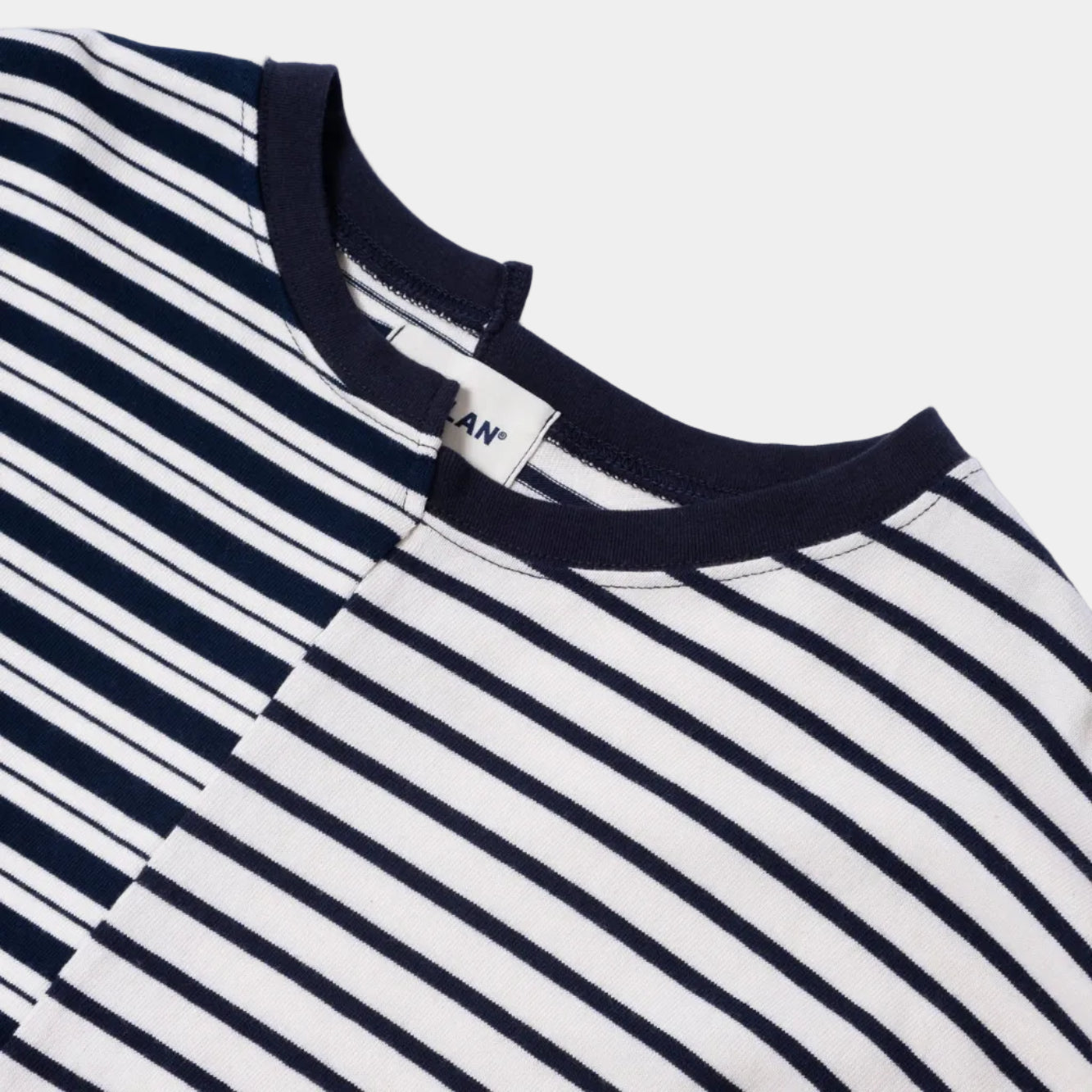 Anglan Unbalanced Stripe Long Sleeve - White/Navy