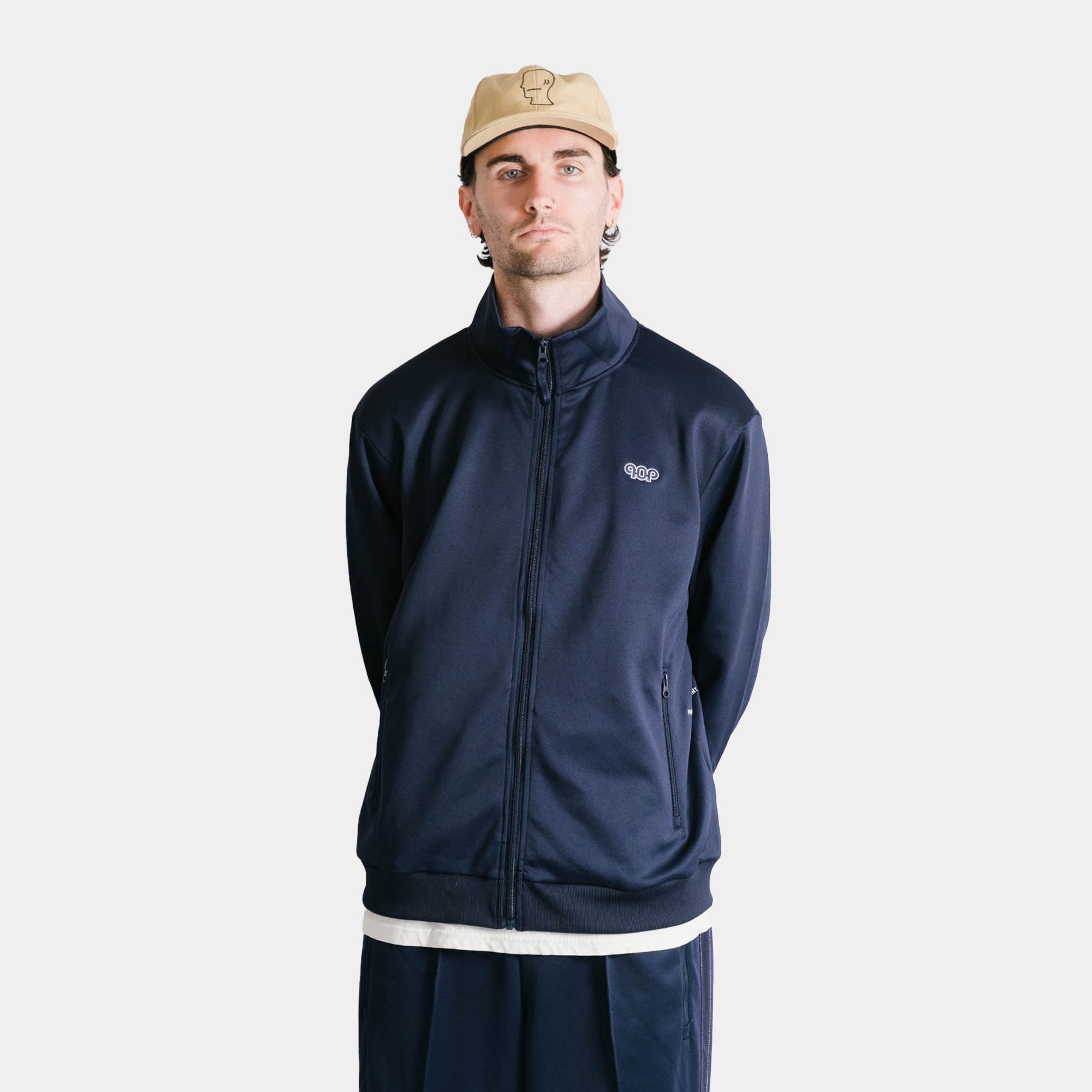 Pop Trading Company Pub Track Top - Navy