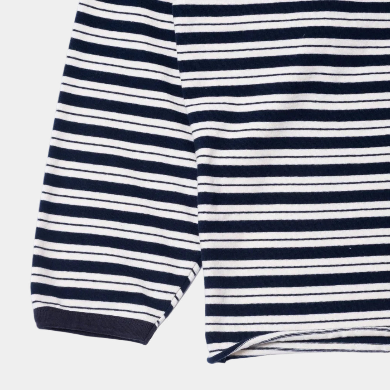 Anglan Unbalanced Stripe Long Sleeve - White/Navy
