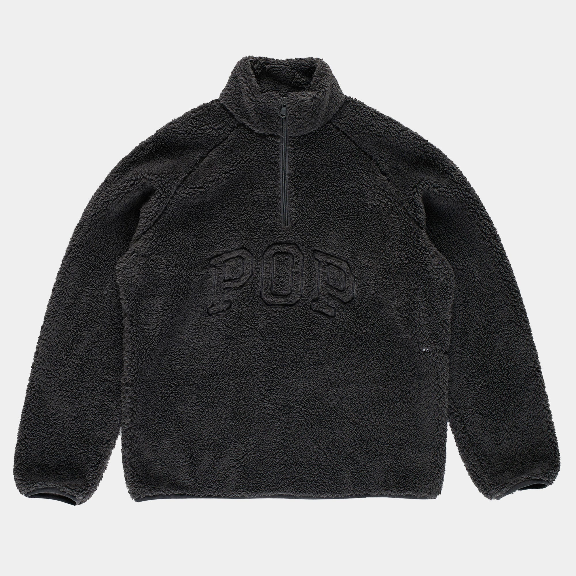 Pop Trading Company Arch Halfzip Fleece Sweat - Charcoal