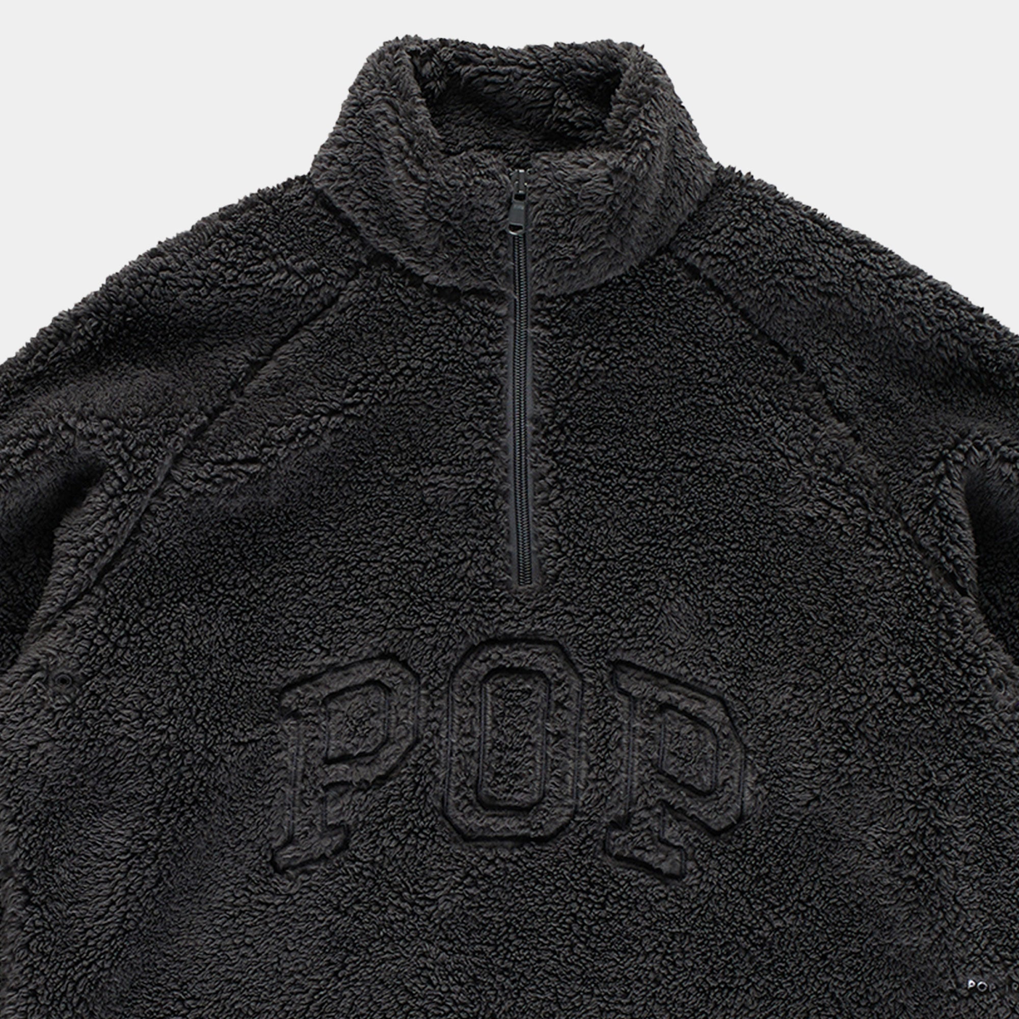 Pop Trading Company Arch Halfzip Fleece Sweat - Charcoal