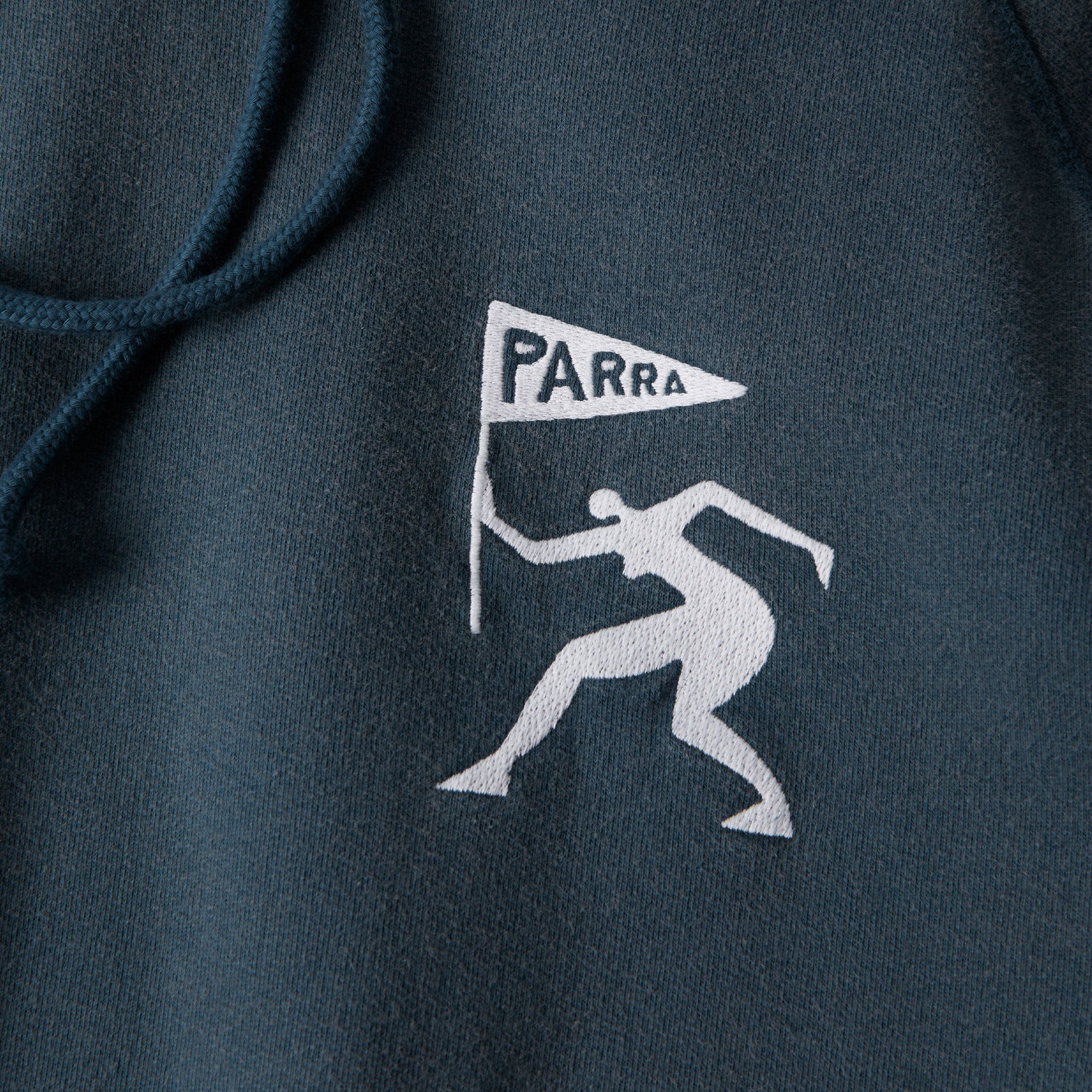 By Parra Neurotic Mini Flag Hooded Sweatshirt - Washed Blue