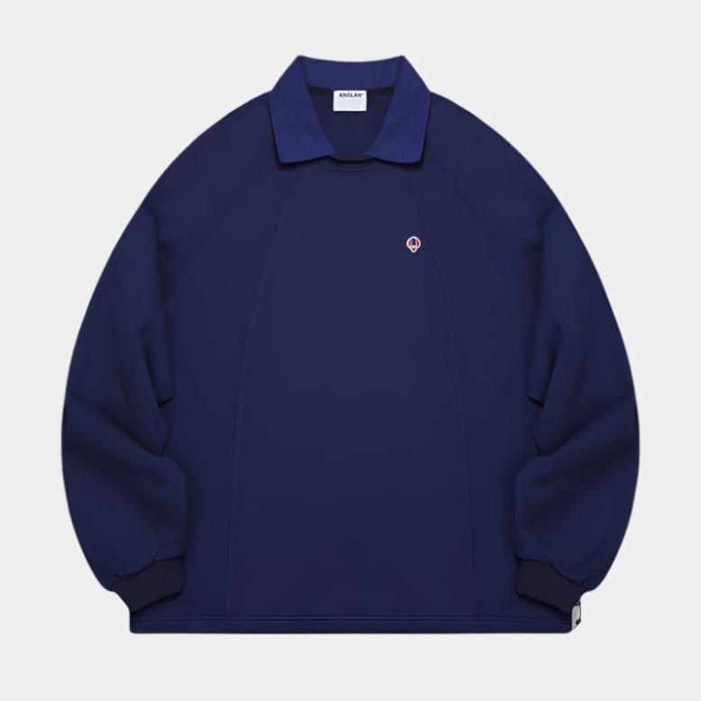 Anglan Wing Collar Incision Sweatshirt - Purple