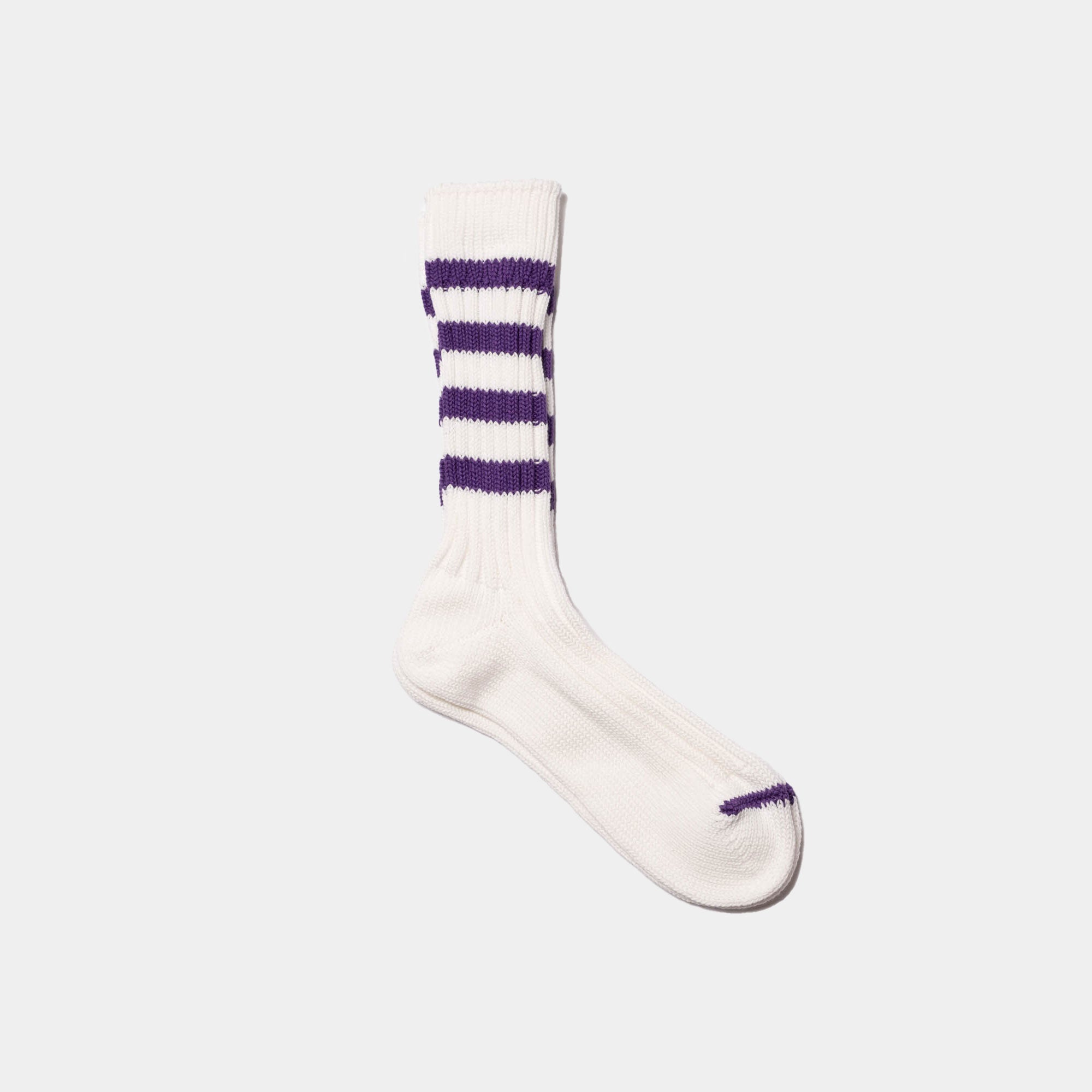 Decka Ordinary Fits Heavyweight Stripe Socks - White/Purple