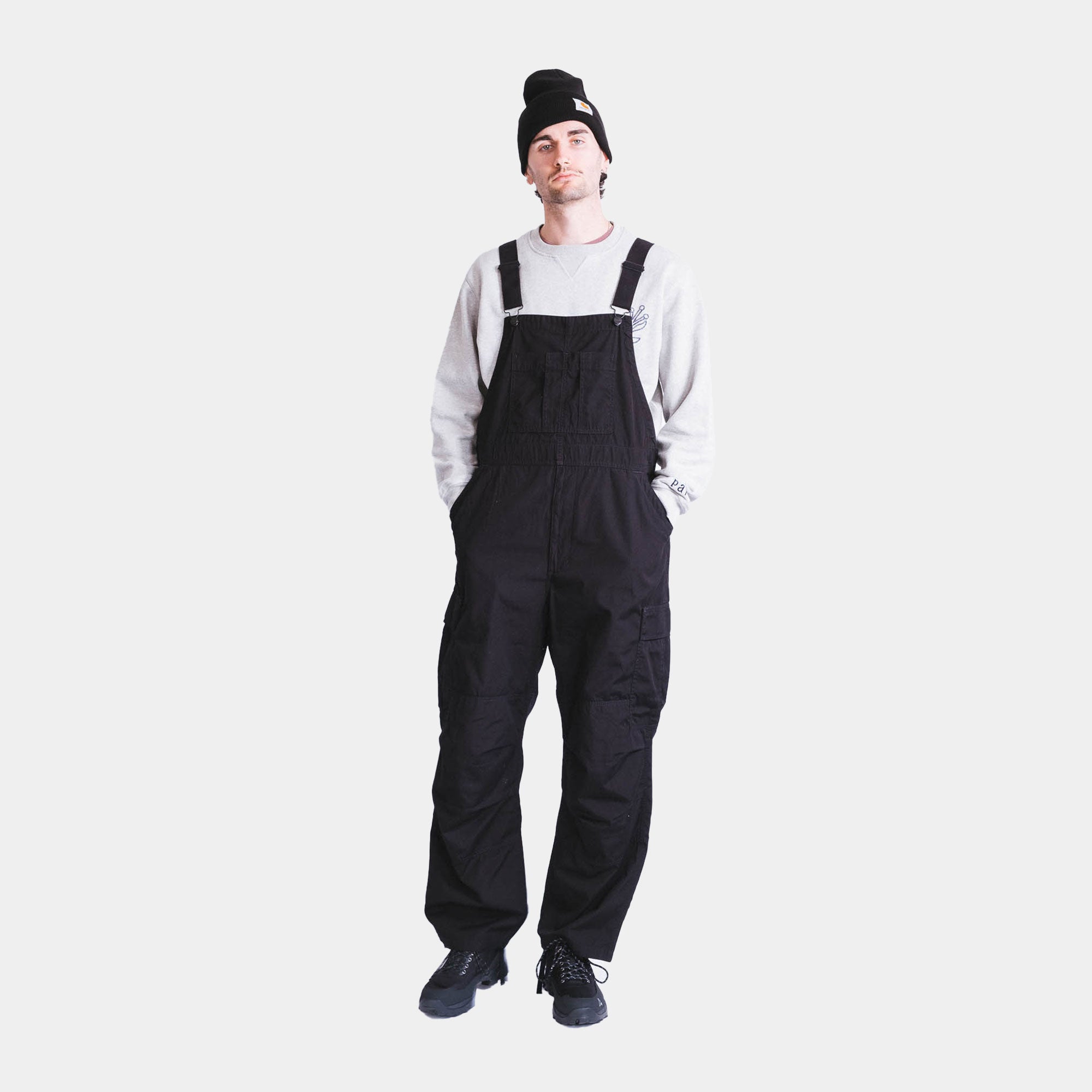 Carhartt WIP Cargo Bib Overall - Black Rinsed