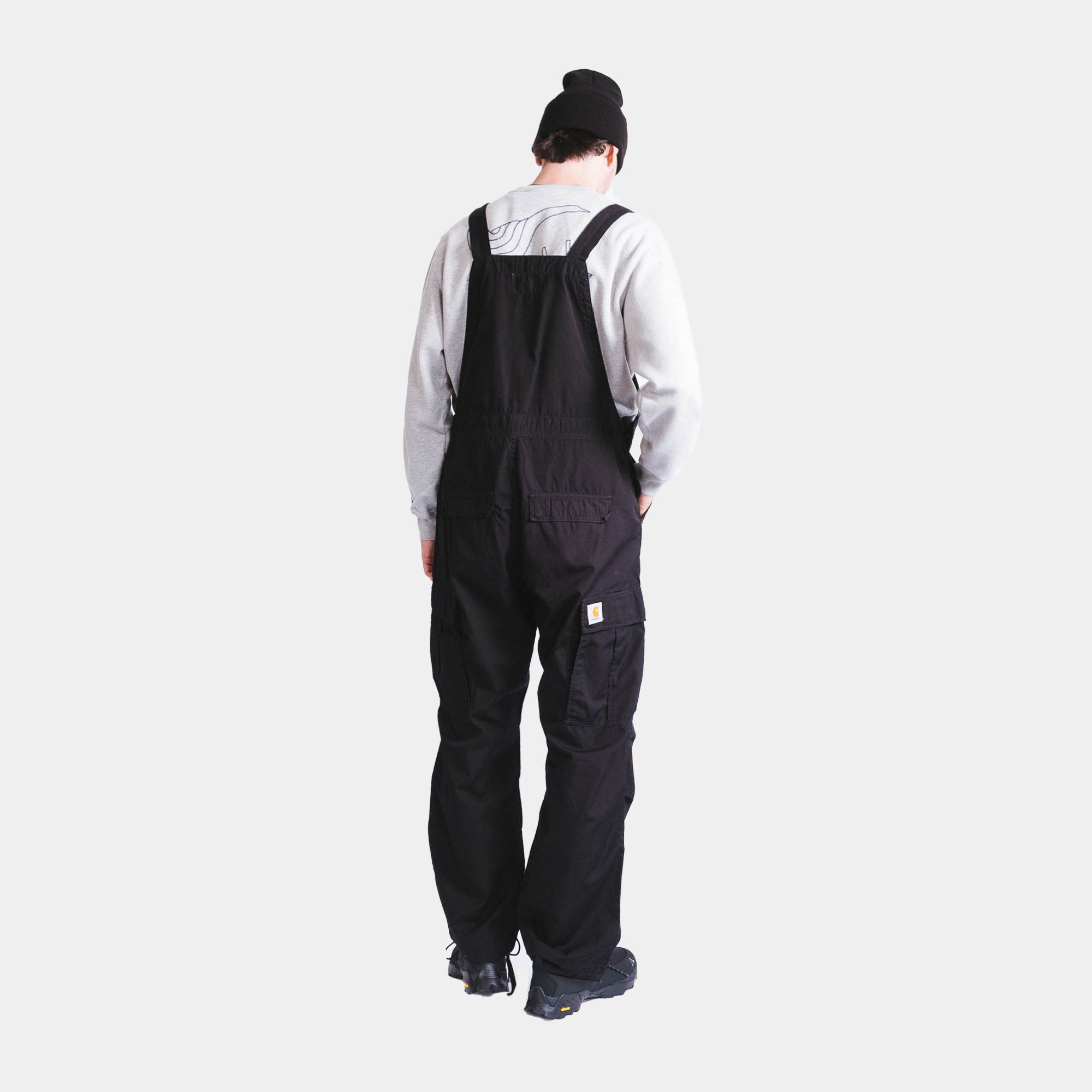 Carhartt WIP Cargo Bib Overall - Black Rinsed