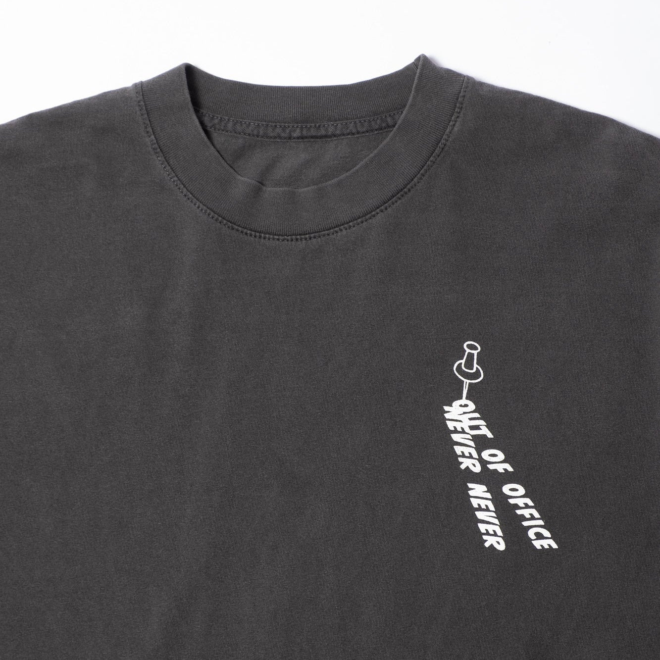 Never Never X Out Of Office Pin Tee - Washed Black