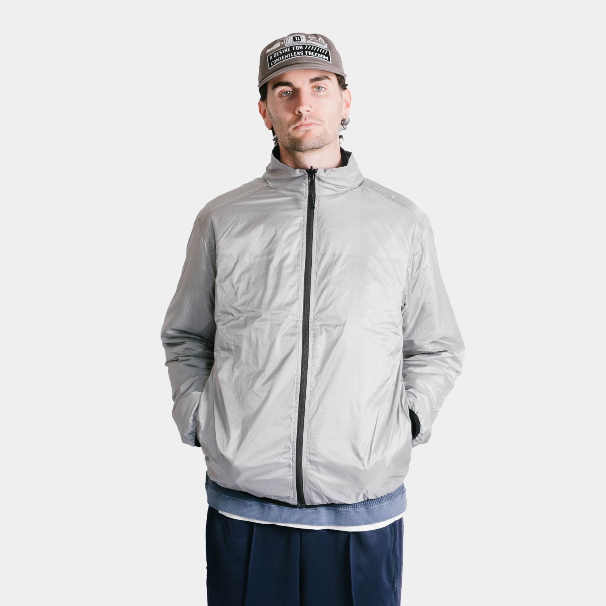 Pop Trading Company Adam Reversible Jacket - Silver