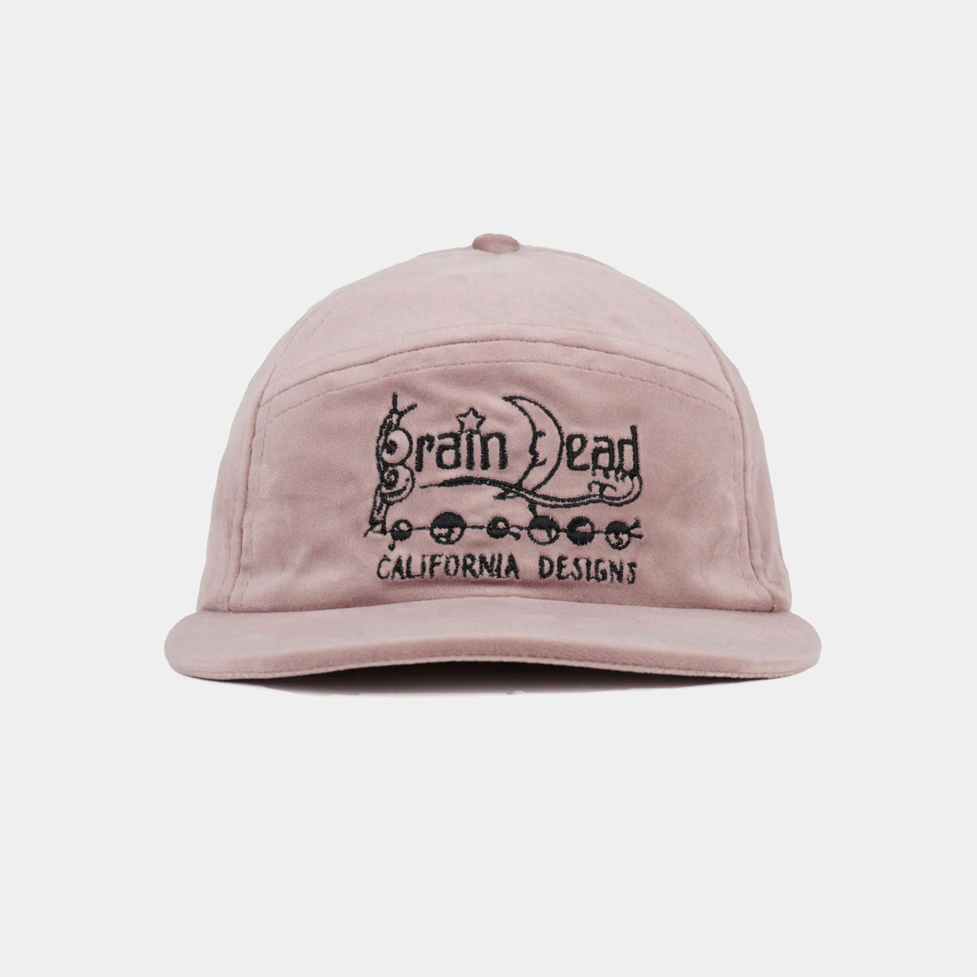 Brain Dead Velveteen Curved Front 6 Panel Hat - Pink