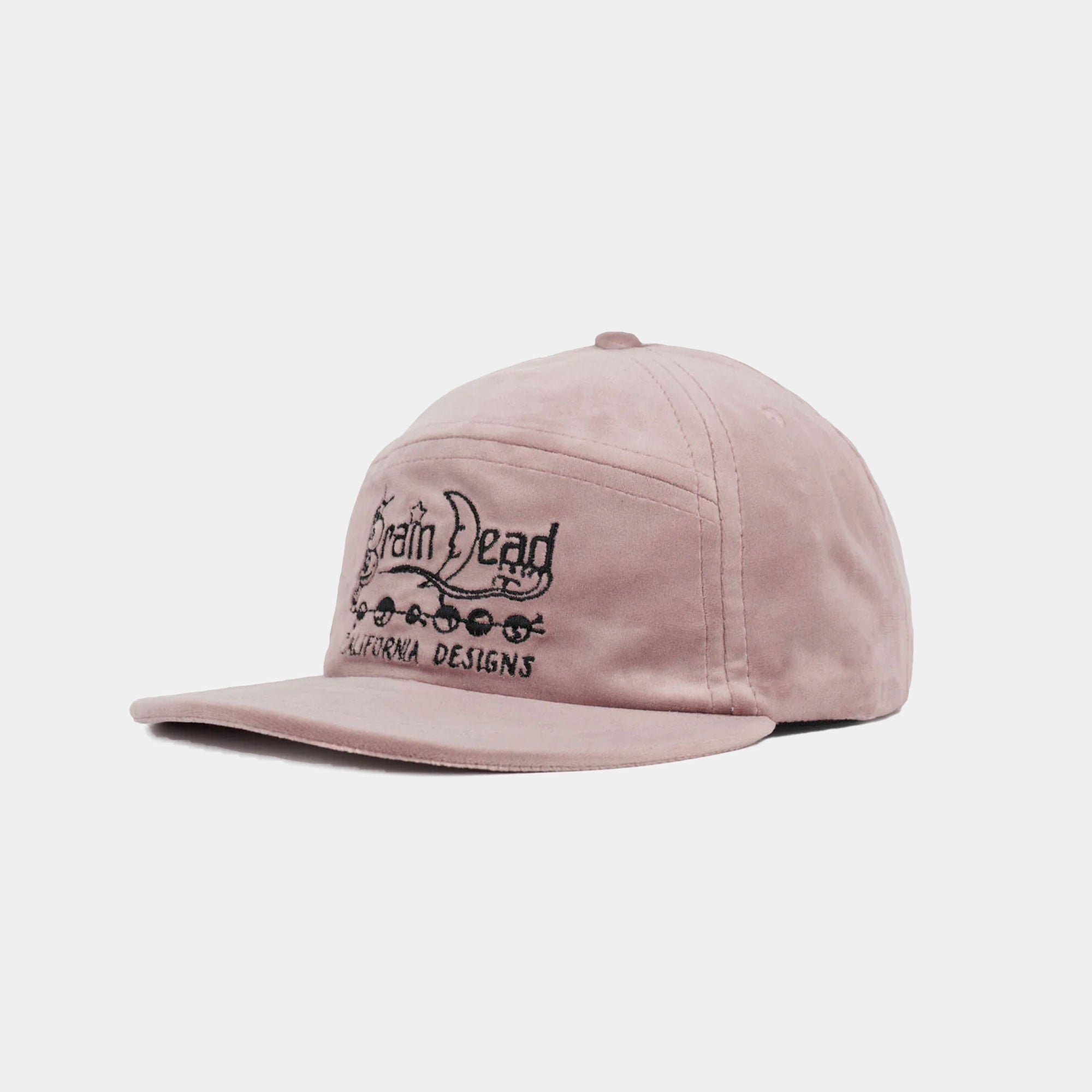 Brain Dead Velveteen Curved Front 6 Panel Hat - Pink