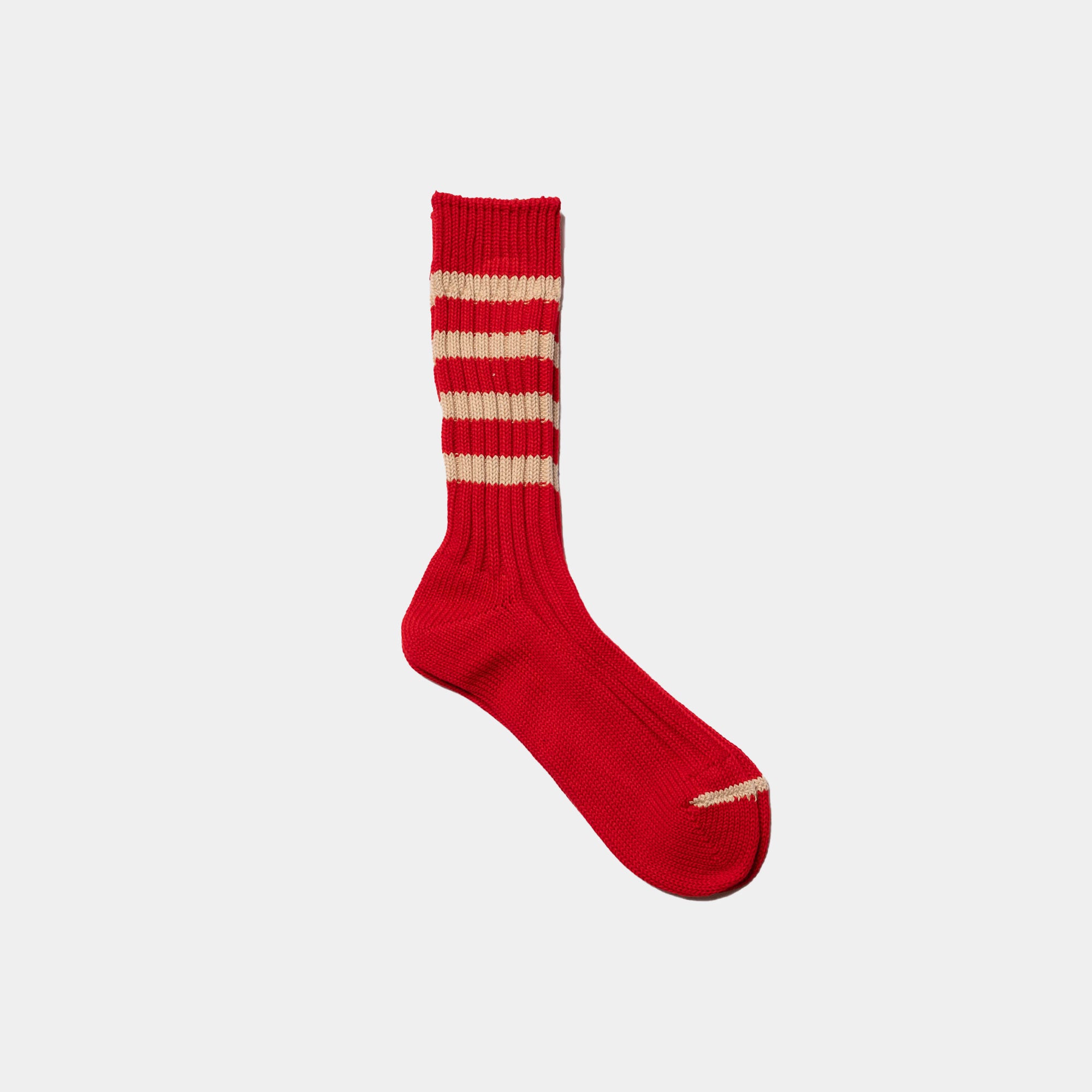 Decka Ordinary Fits Heavyweight Stripe Socks - Red/Ecru