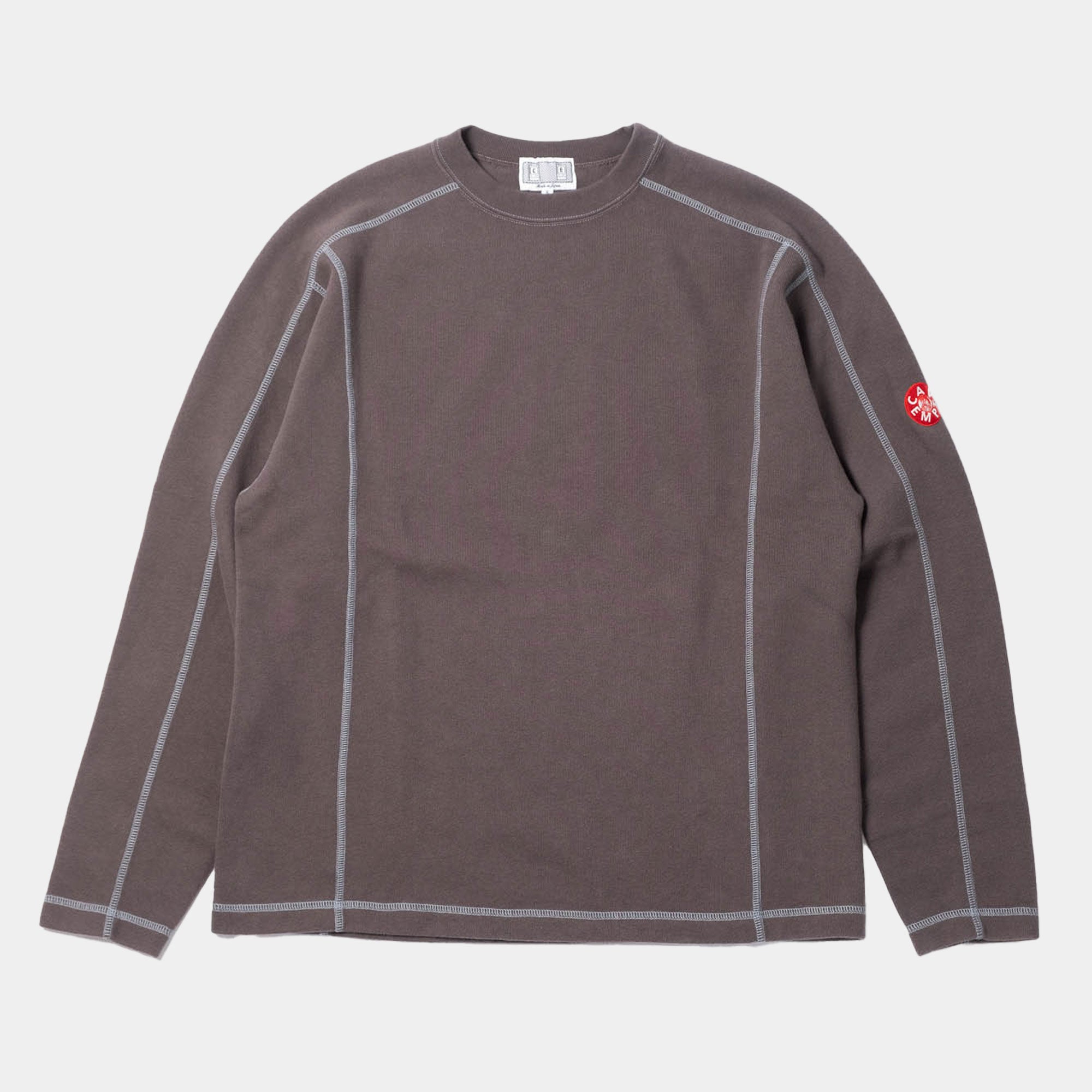 Cav Empt Crew Neck DBL Knit Long Sleeve - Charcoal