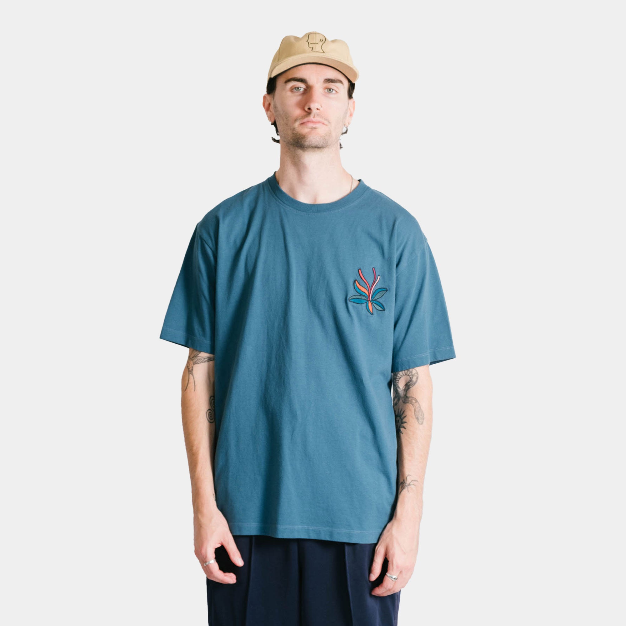 By Parra The Stand Off T-Shirt - Deep Sea Green