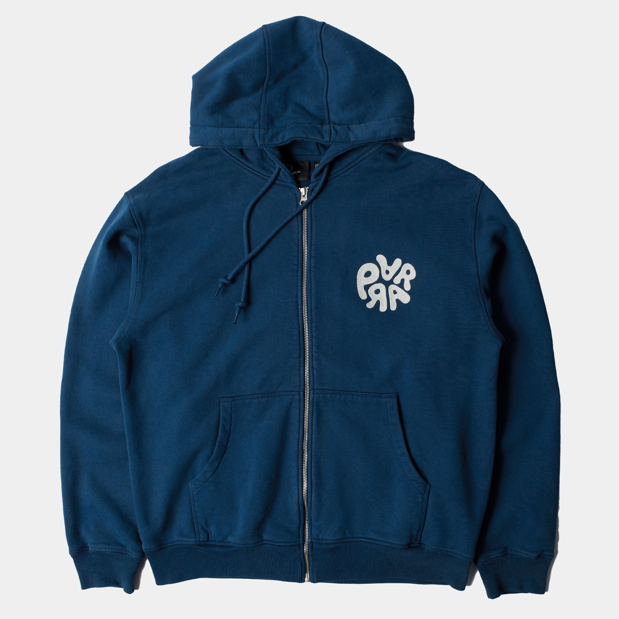 By Parra 1976 Logo Zip Hooded Sweatshirt - Blue