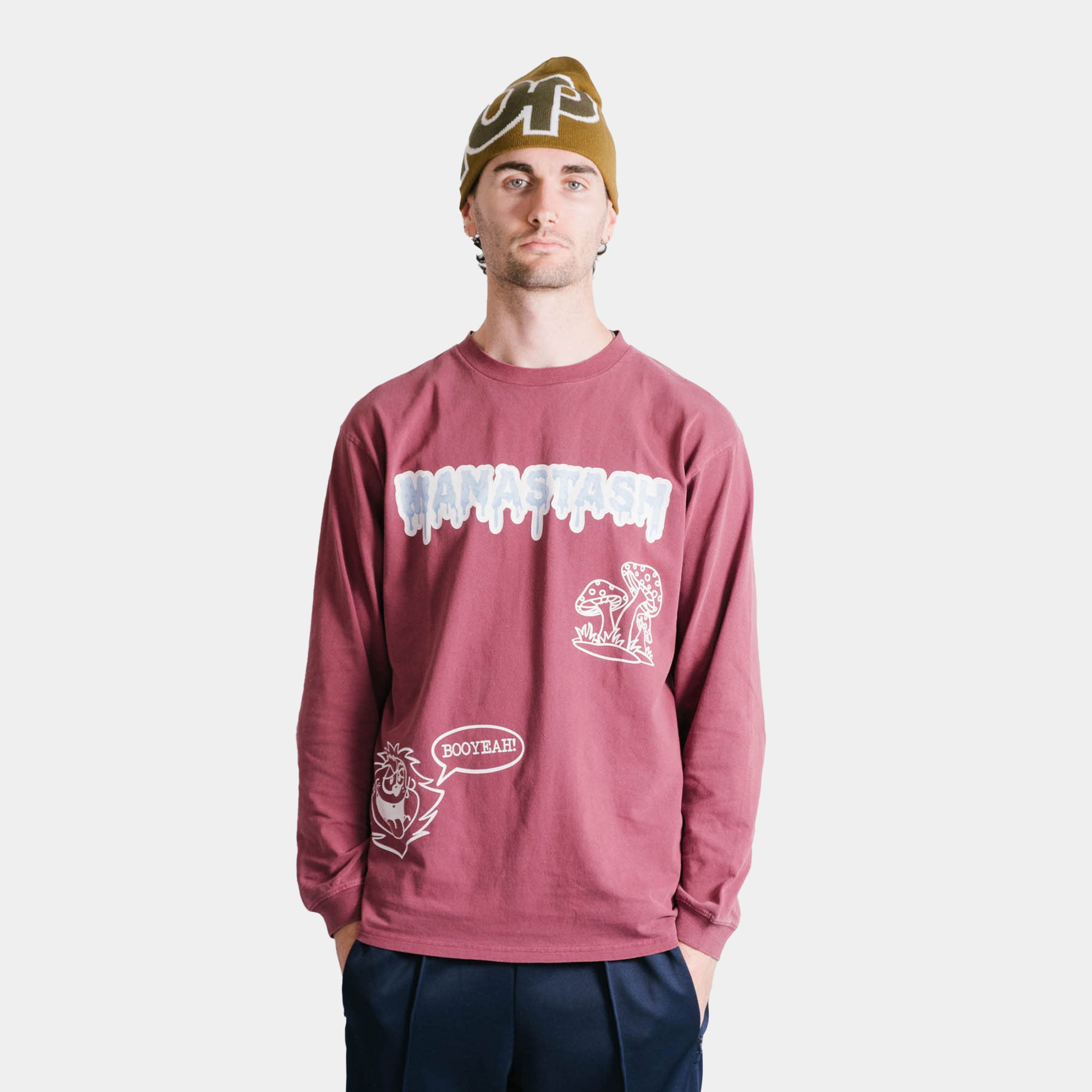 Manastash Pumice Mushroom LS Tee - Burgundy