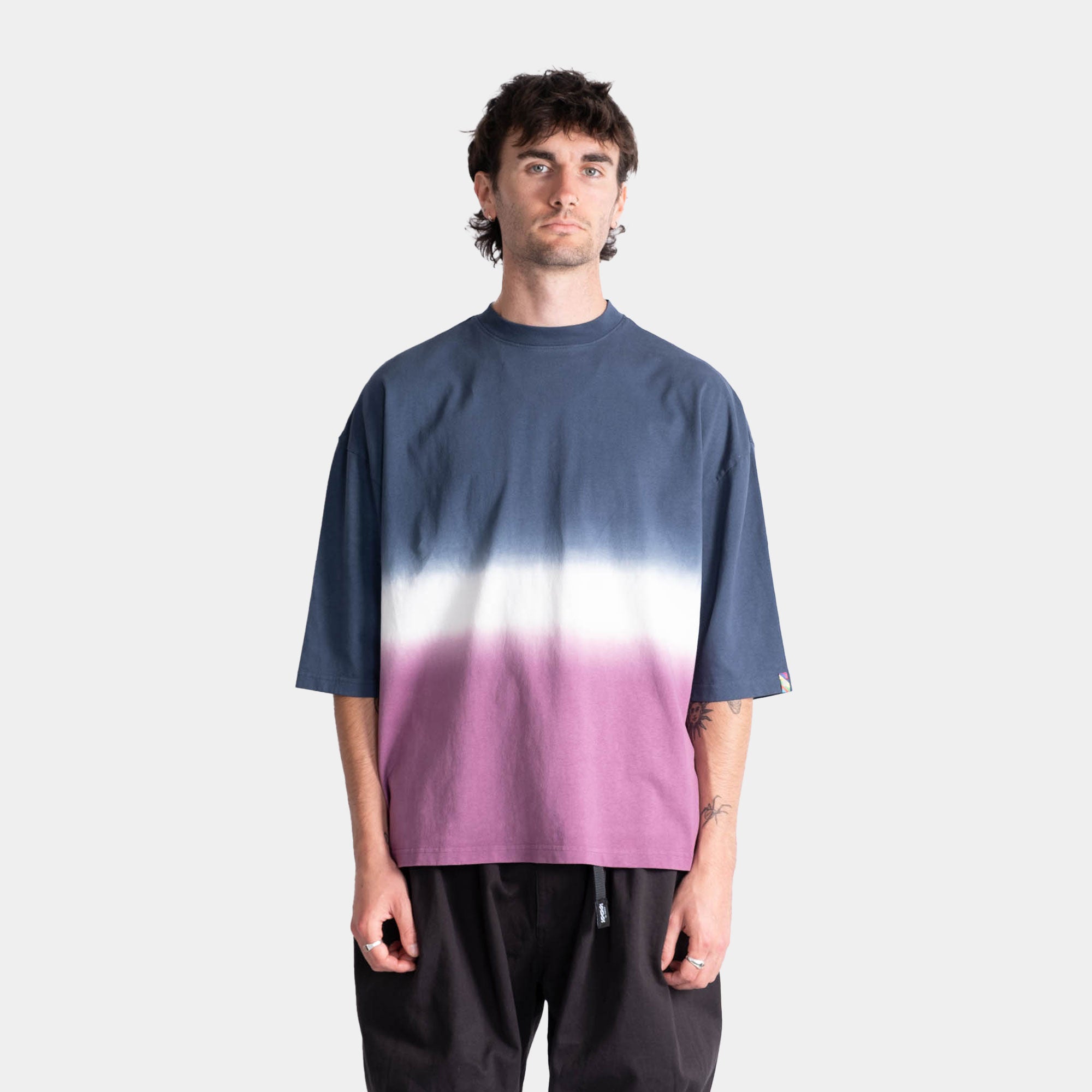 is-ness x Gramicci Horizon Overdye Tee - Navy/Purple