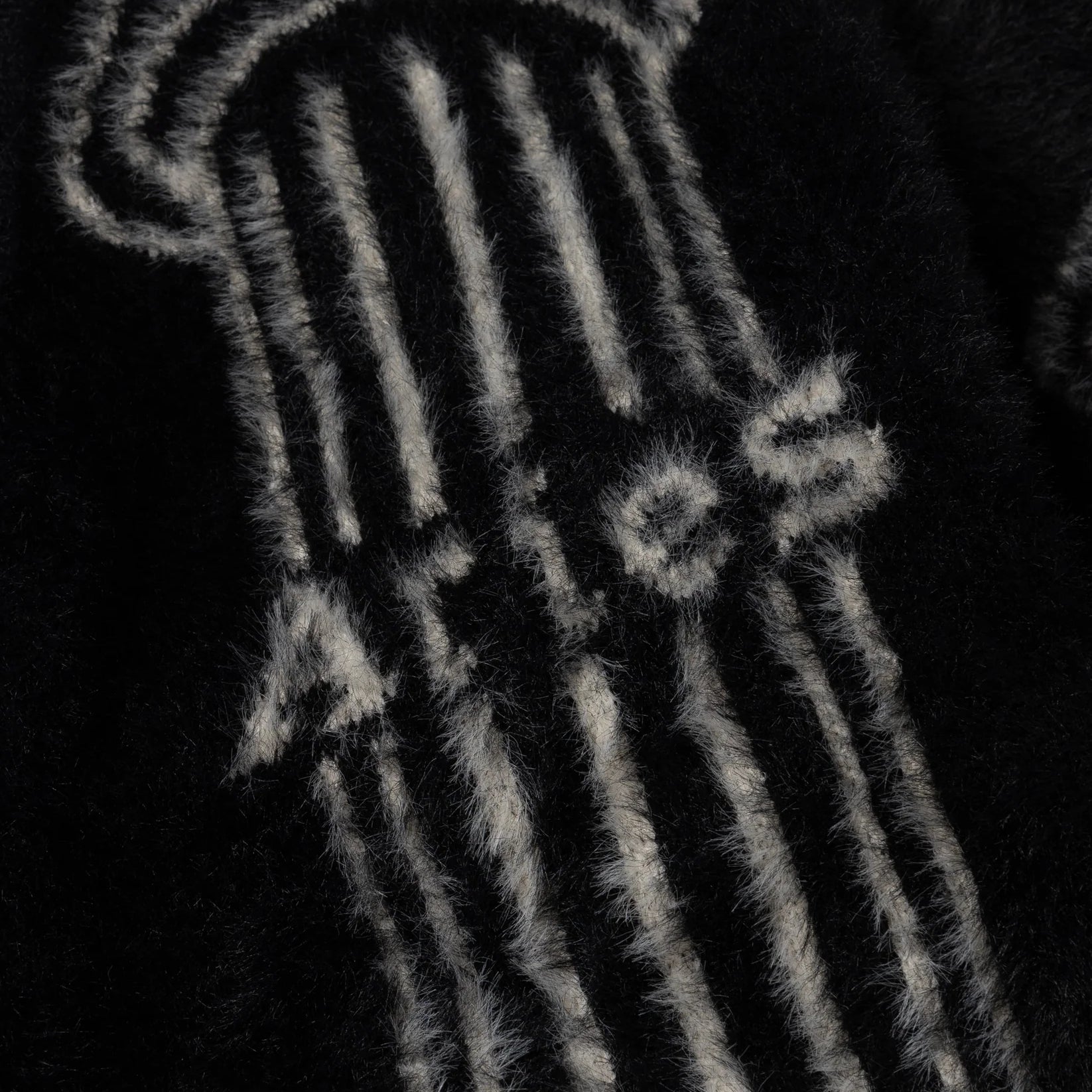 Aries Boucle Oversized Chenille Column Knit Cardigan - Black