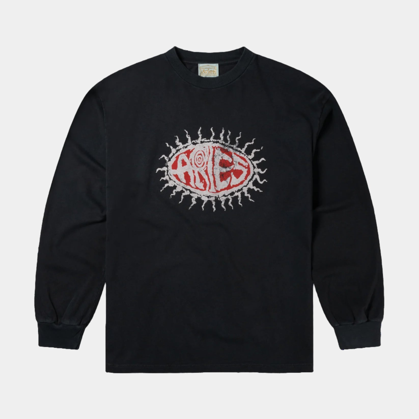 Aries Faded Grunge LS Tee - Black