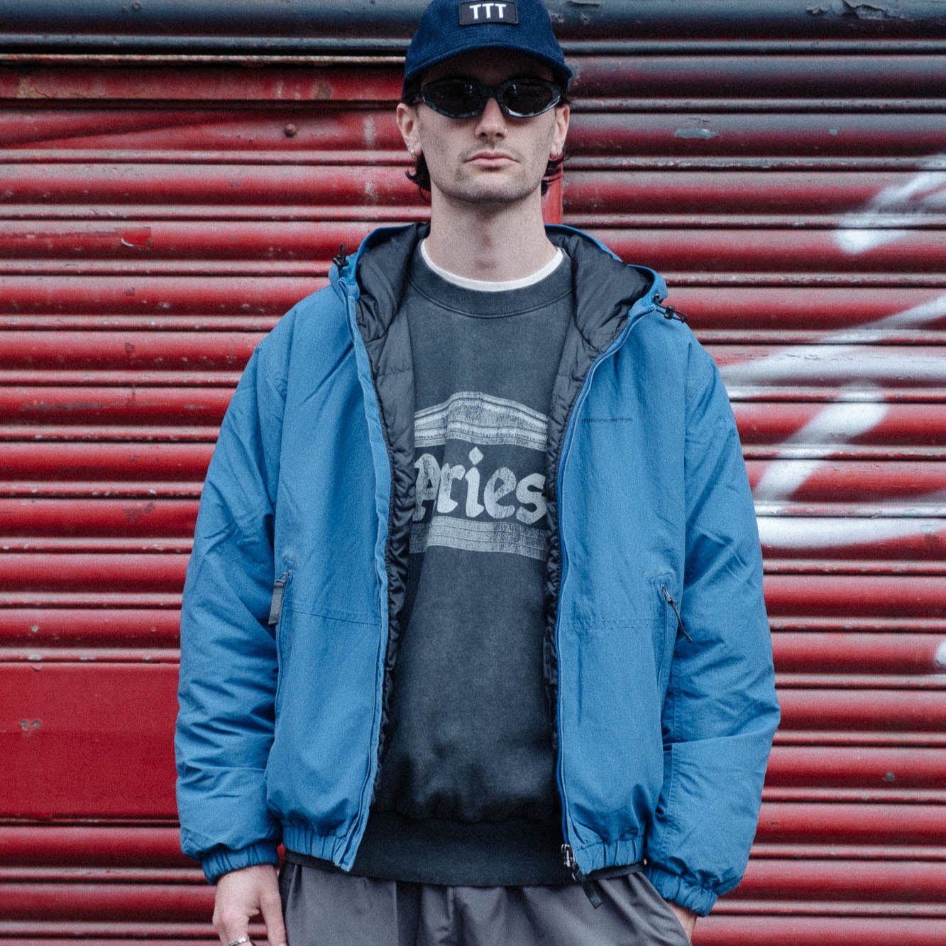 thisisneverthat Washed Down Puffer Jacket - Blue