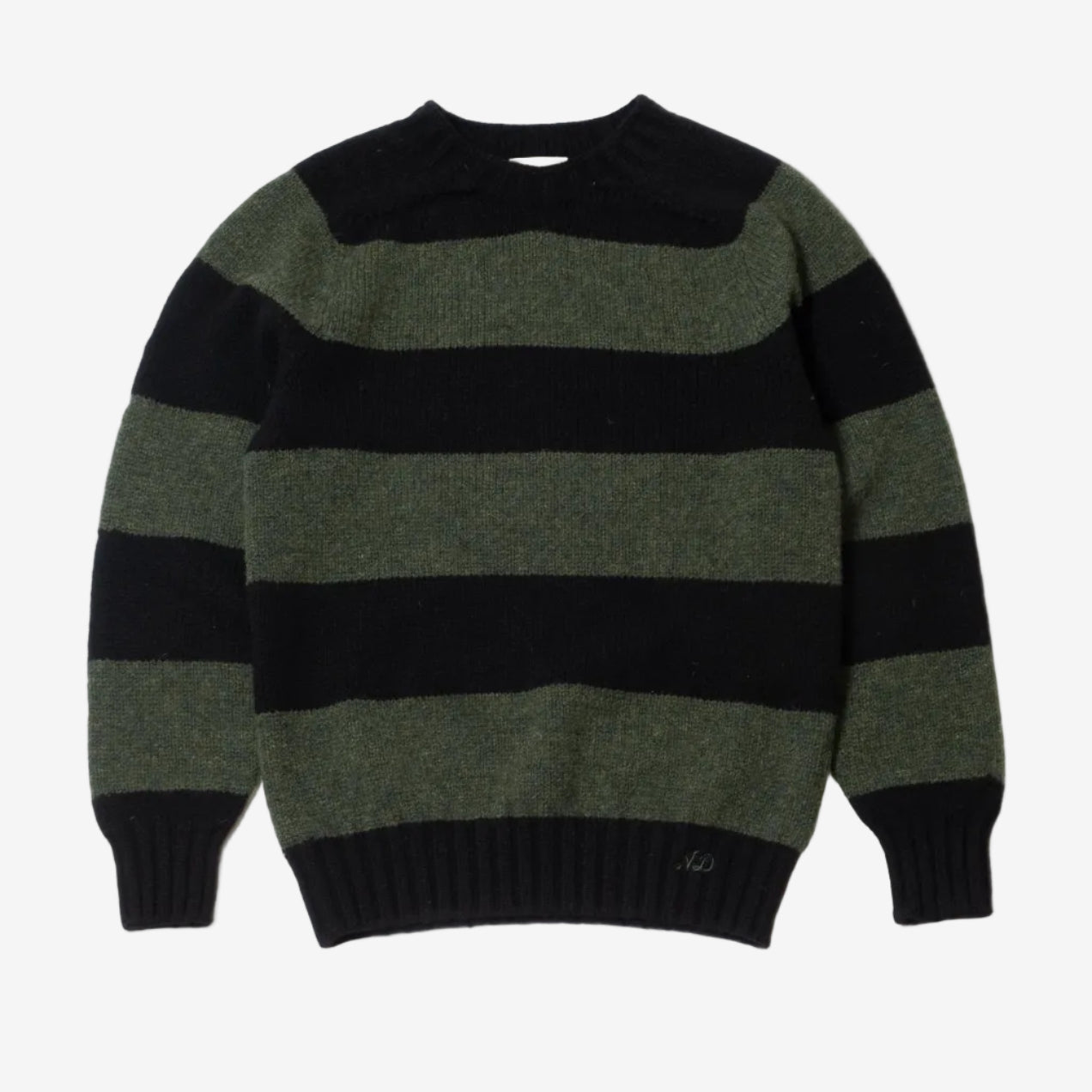 Nicholas Daley Striped Jumper - Black/Green