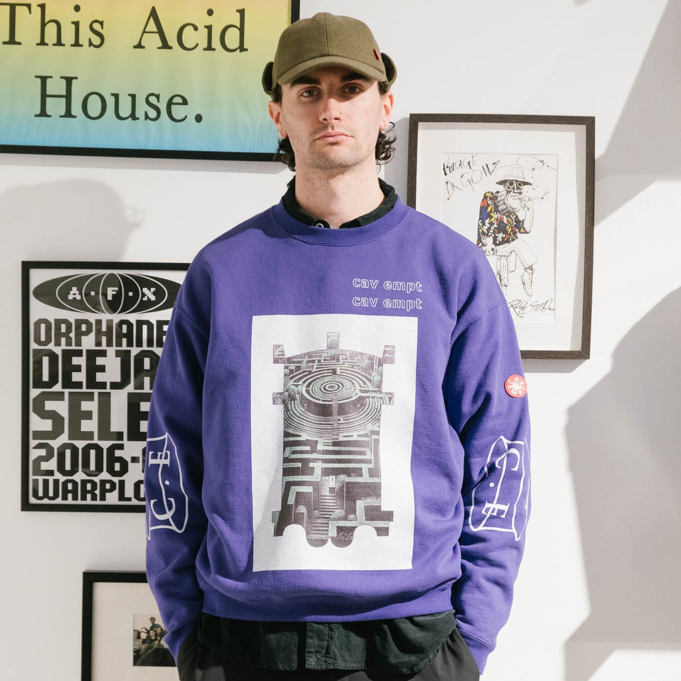 Cav Empt SCMCTY Loose Crew Neck Sweater - Purple