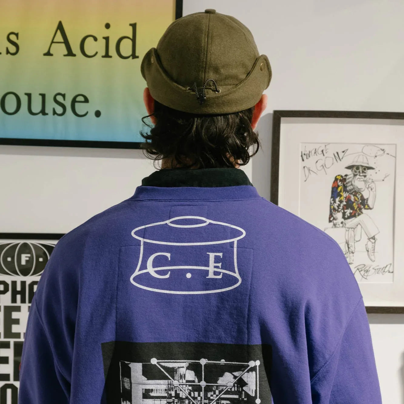 Cav Empt SCMCTY Loose Crew Neck Sweater - Purple Cav Empt SCMCTY Loose Crew Neck Sweater - Purple