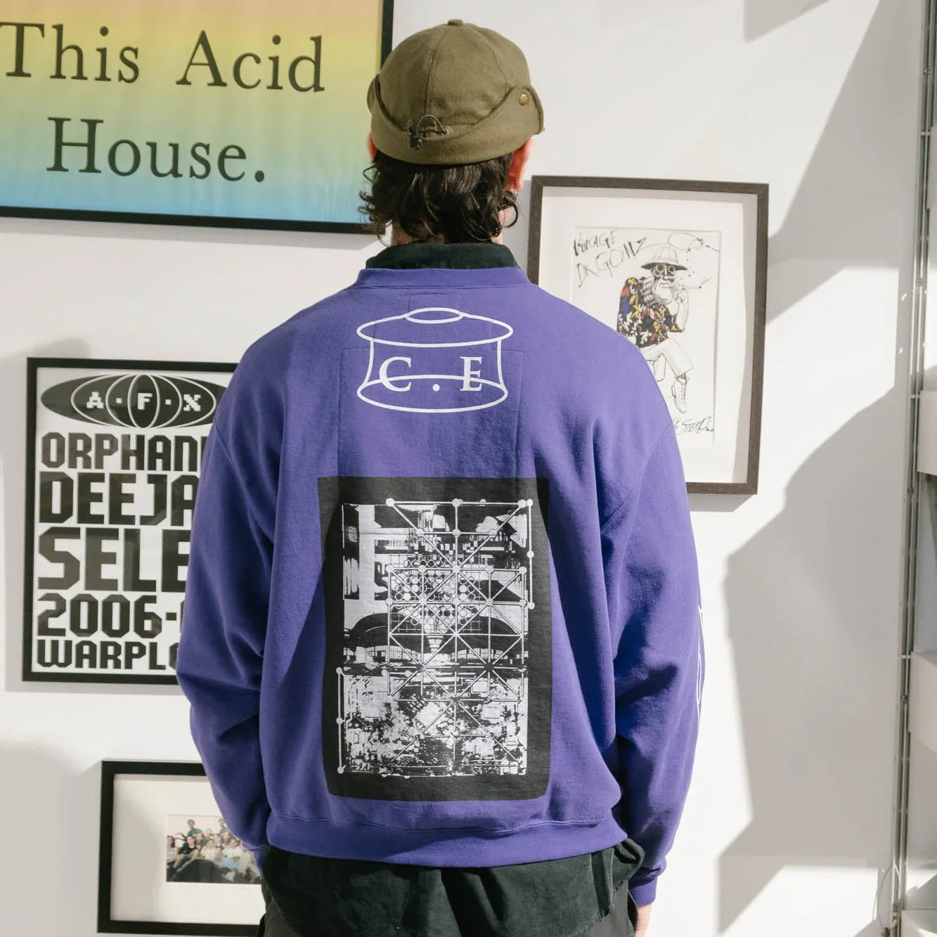 Cav Empt SCMCTY Loose Crew Neck Sweater - Purple Cav Empt SCMCTY Loose Crew Neck Sweater - Purple